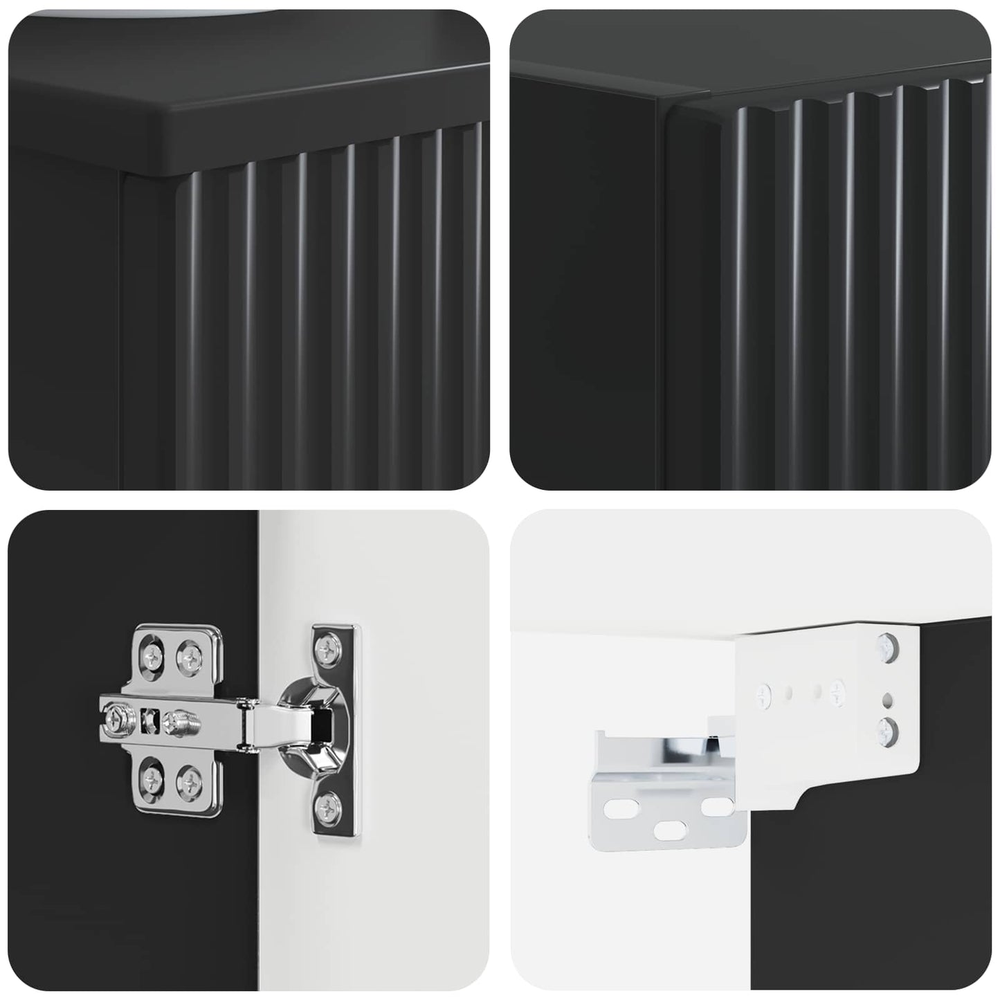 Bathroom Furniture Set 2 pcs Black 33 x 34.5 x 100 cm