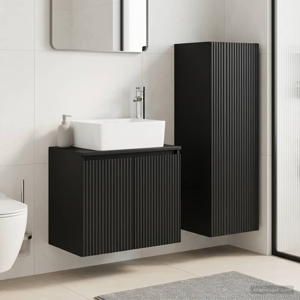 Bathroom Furniture Set 2 pcs Black 33 x 34.5 x 100 cm