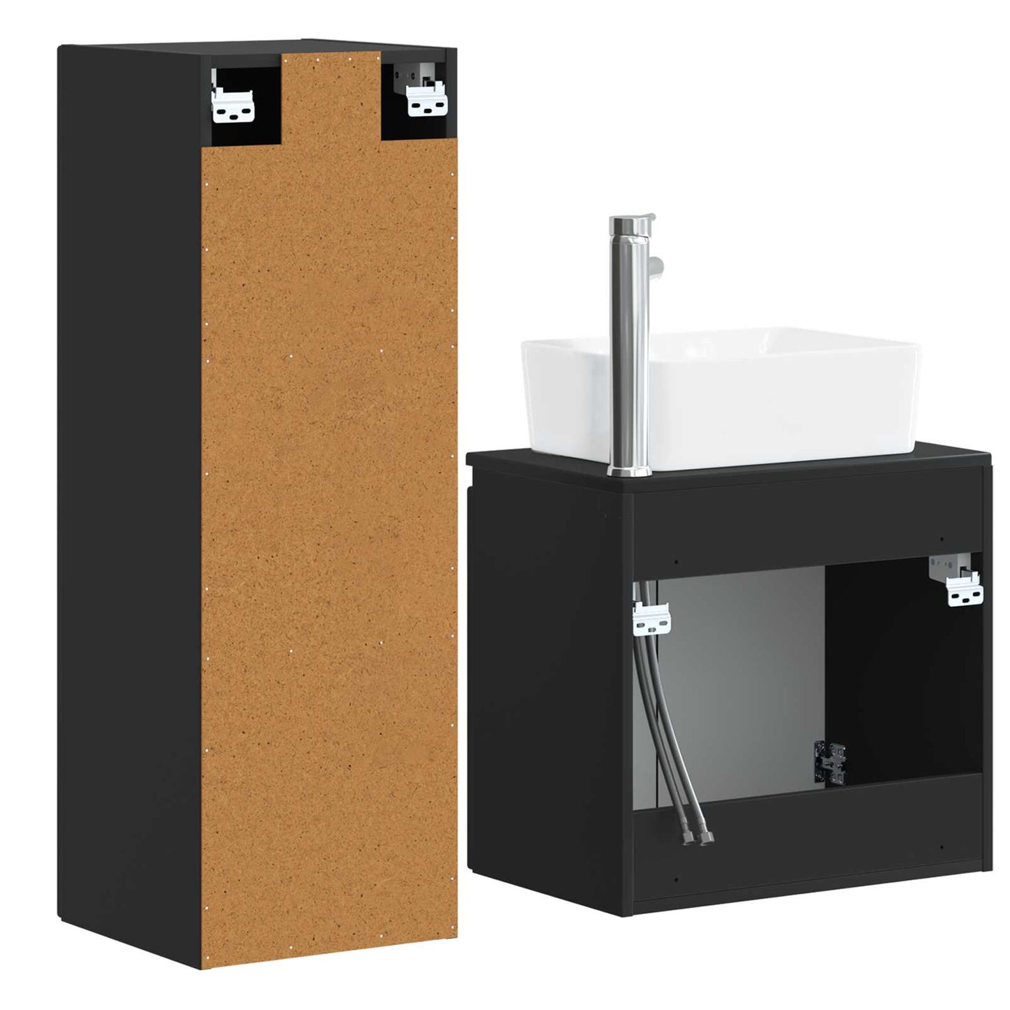 Bathroom Furniture Set 2 pcs Black 33 x 34.5 x 100 cm