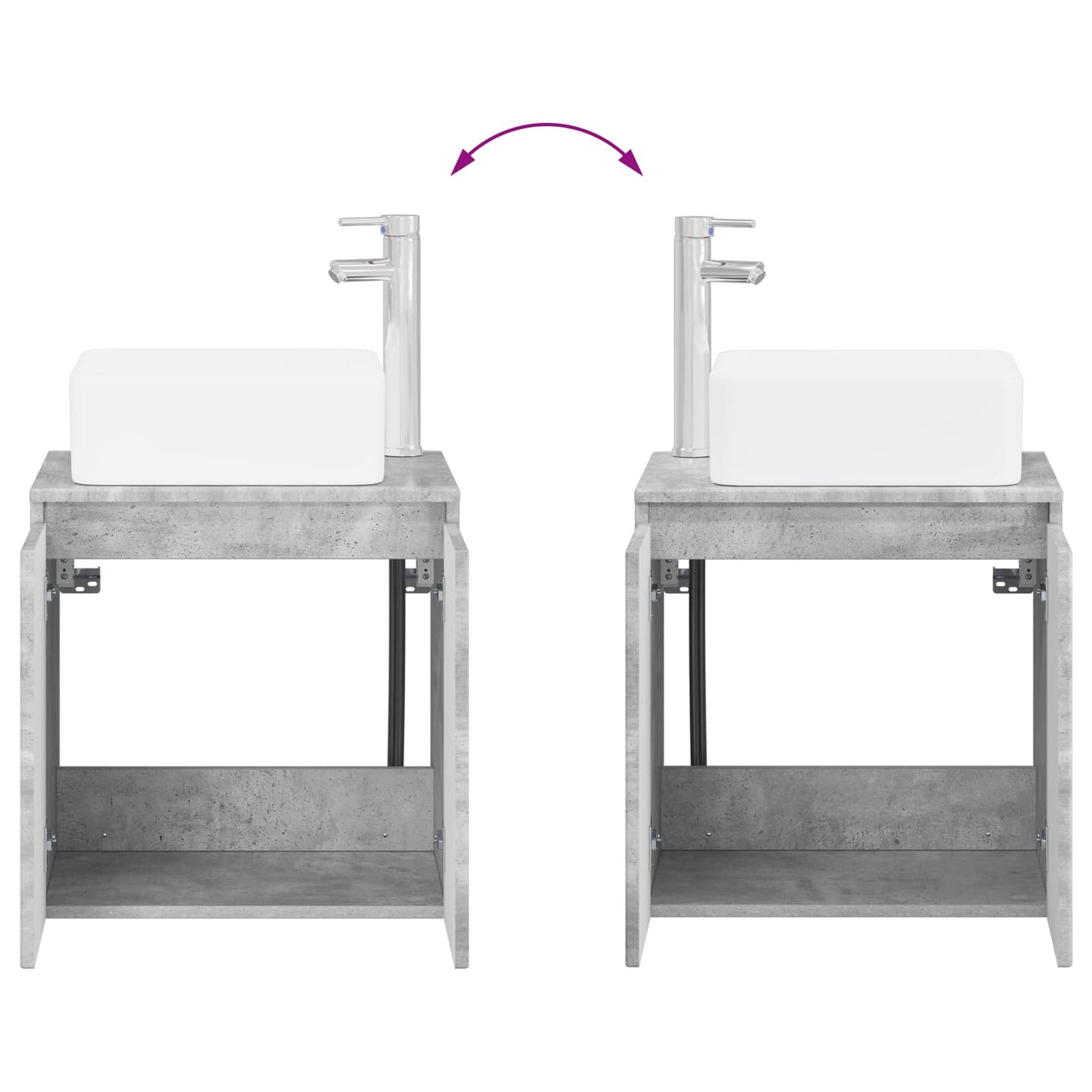 Bathroom Furniture Set 2 pcs Concrete Grey 33 x 34.5 x 100 cm