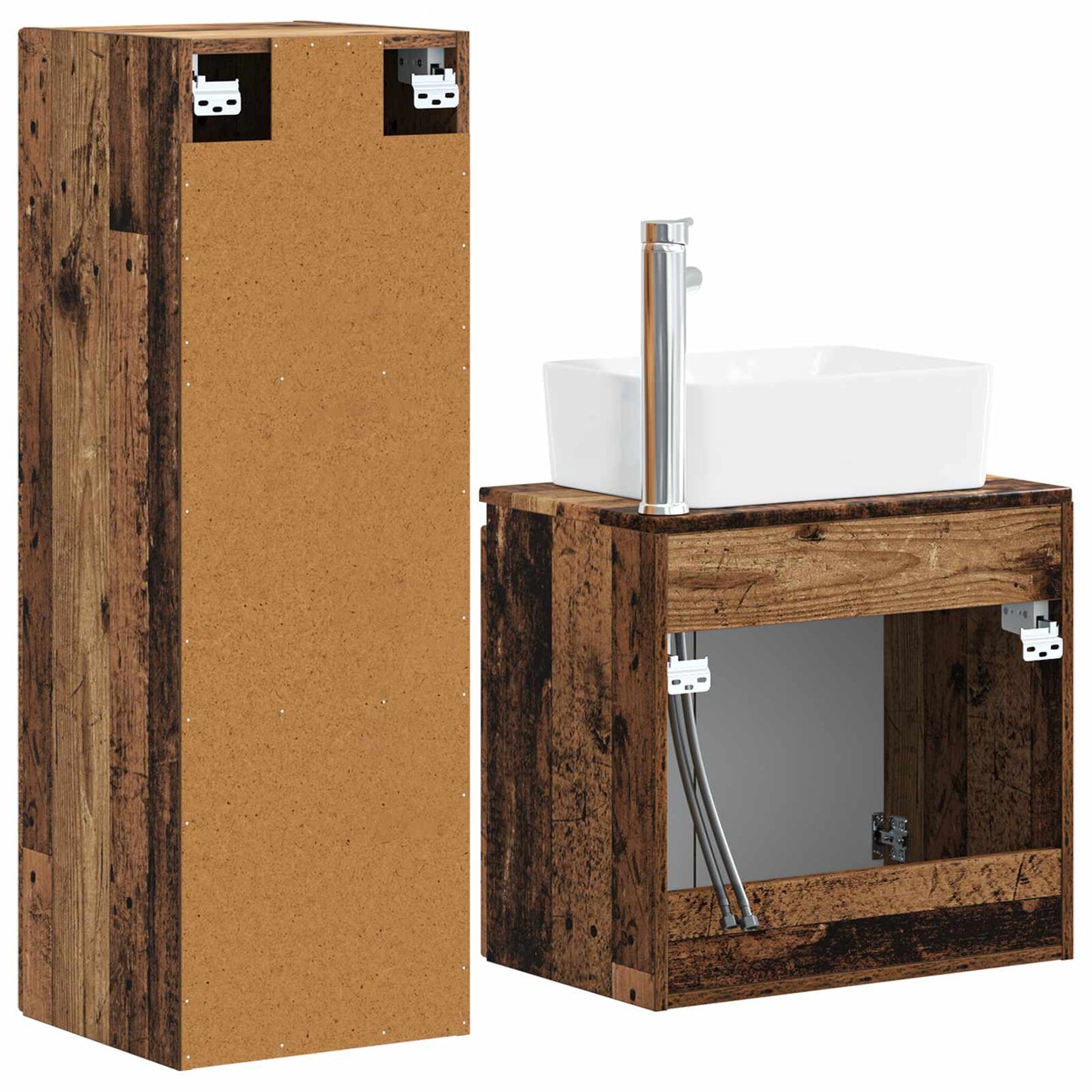 Bathroom Furniture Set 2 pcs Old Wood 33 x 34.5 x 100 cm