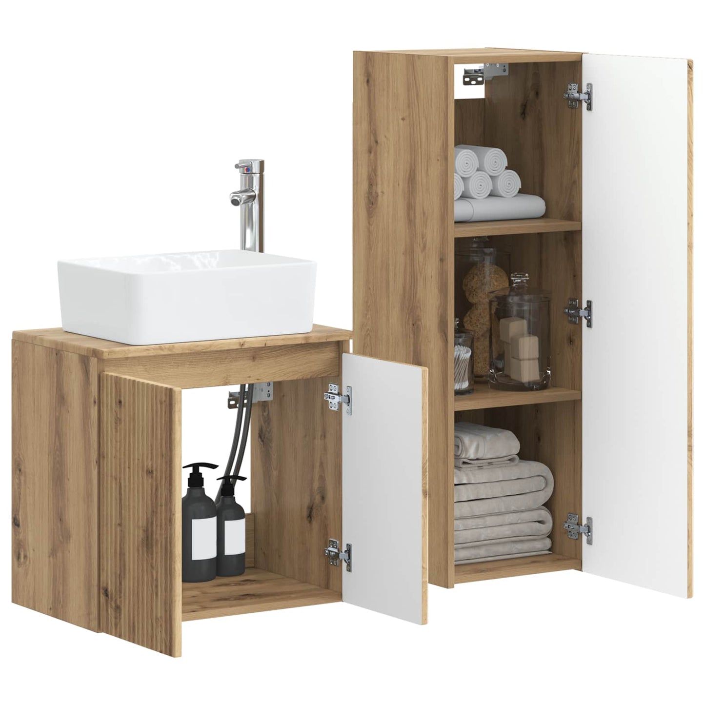 Bathroom Furniture Set 2 pcs Artisan Oak 33 x 34.5 x 100 cm