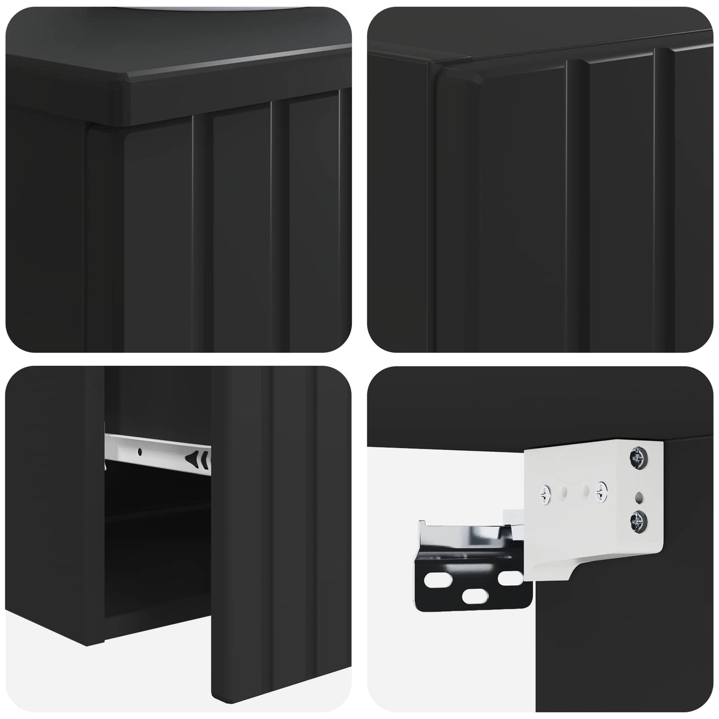Bathroom Furniture Set 2 pcs Black 33 x 34.5 x 100 cm