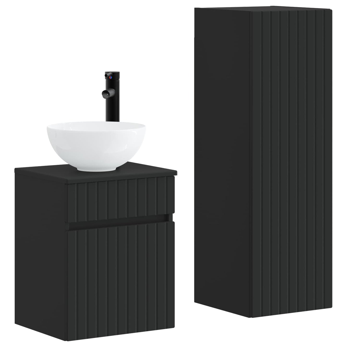 Bathroom Furniture Set 2 pcs Black 33 x 34.5 x 100 cm