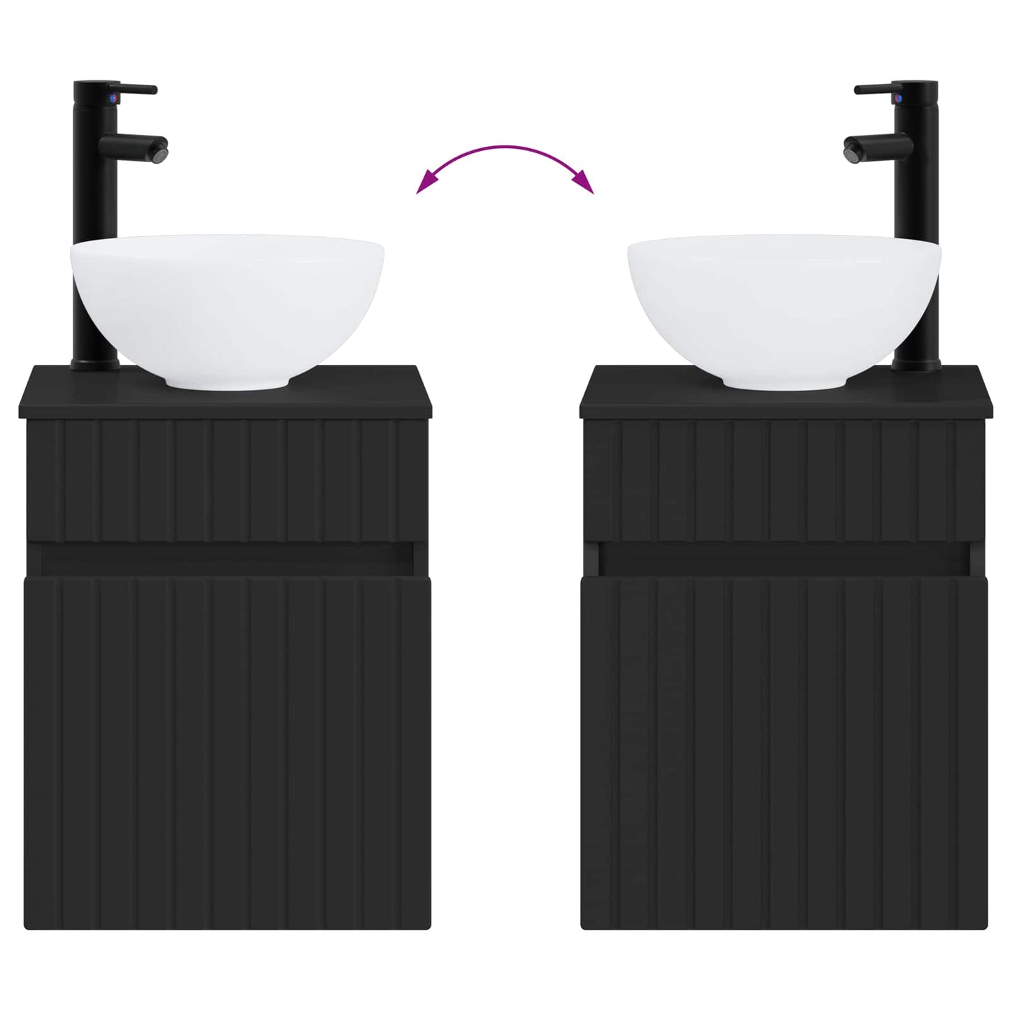Bathroom Furniture Set 2 pcs Black 33 x 34.5 x 100 cm