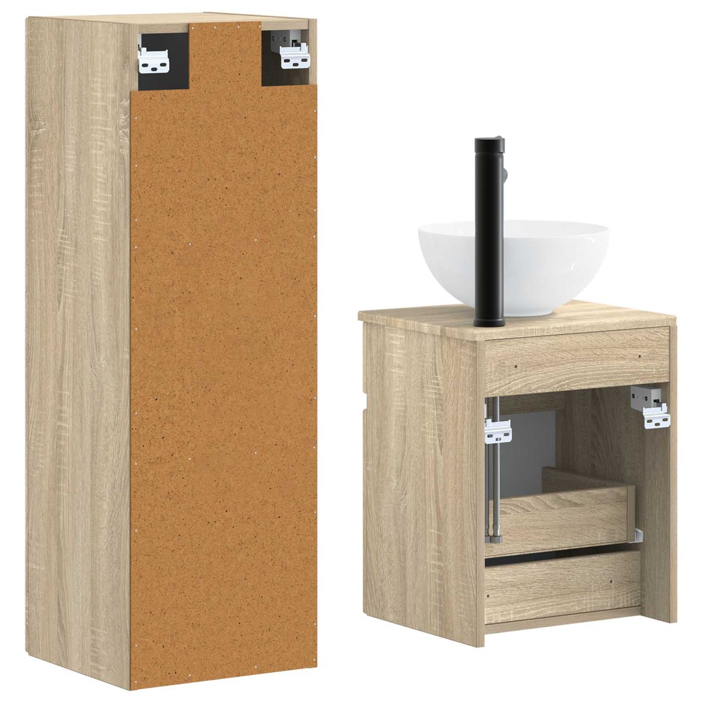 Bathroom Furniture Set 2 pcs Sonoma Oak 33 x 34.5 x 100 cm