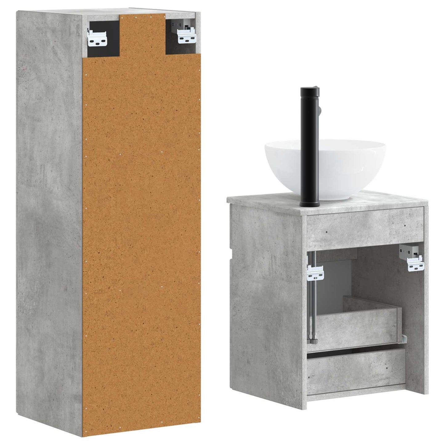 Bathroom Furniture Set 2 pcs Concrete Grey 33 x 34.5 x 100 cm