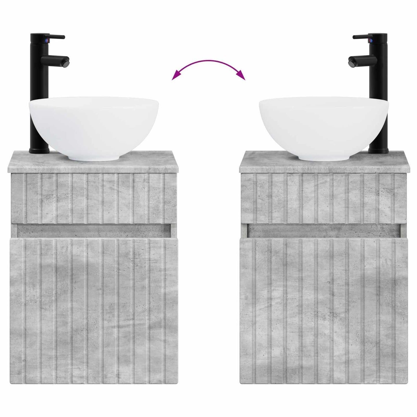 Bathroom Furniture Set 2 pcs Concrete Grey 33 x 34.5 x 100 cm