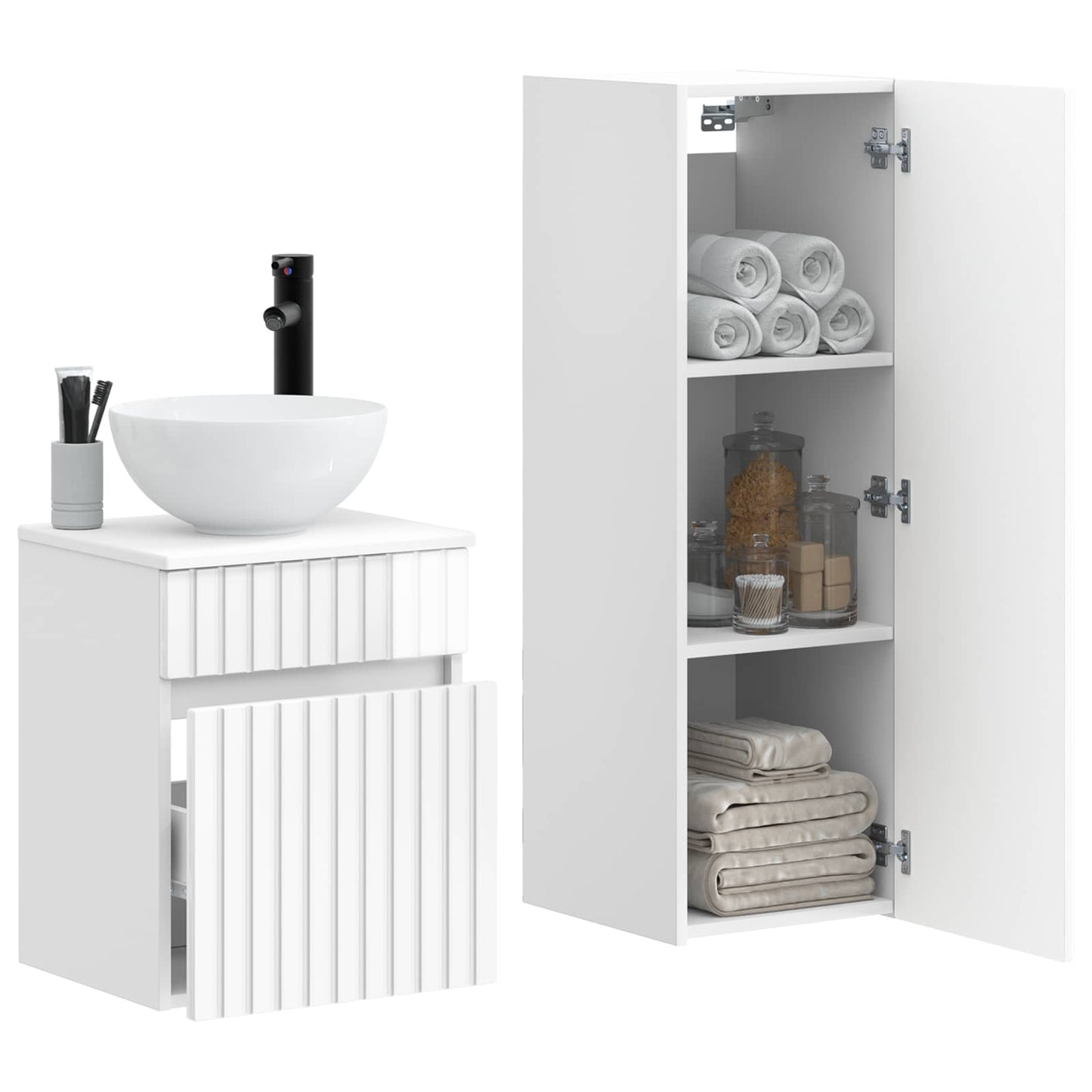 Bathroom Furniture Set 2 pcs High Gloss White