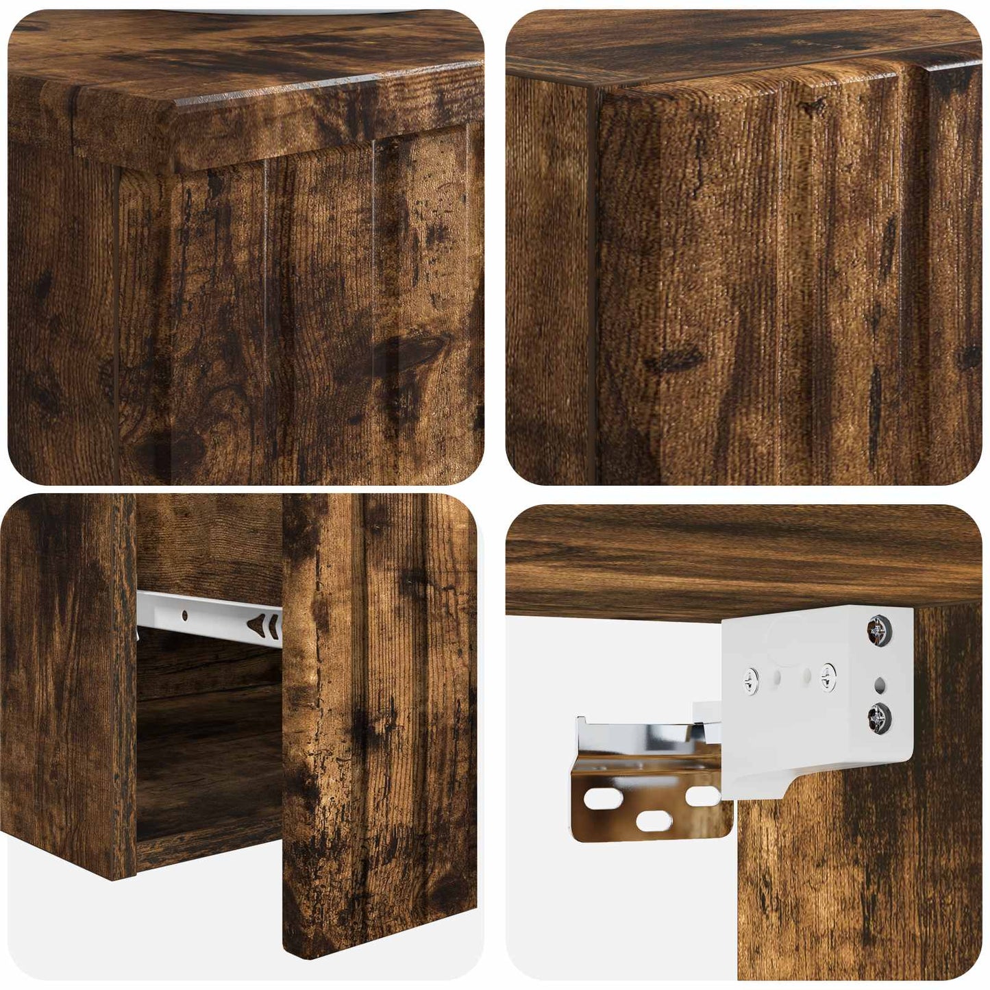 Bathroom Furniture Set 2 pcs Smoked Oak 33 x 34.5 x 100 cm