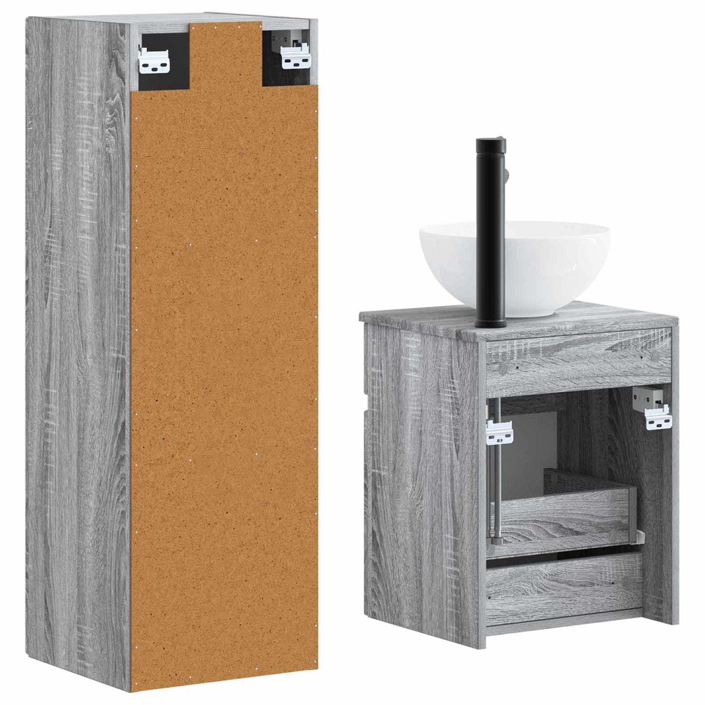 Bathroom Furniture Set 2 pcs Grey Sonoma 33 x 34.5 x 100 cm