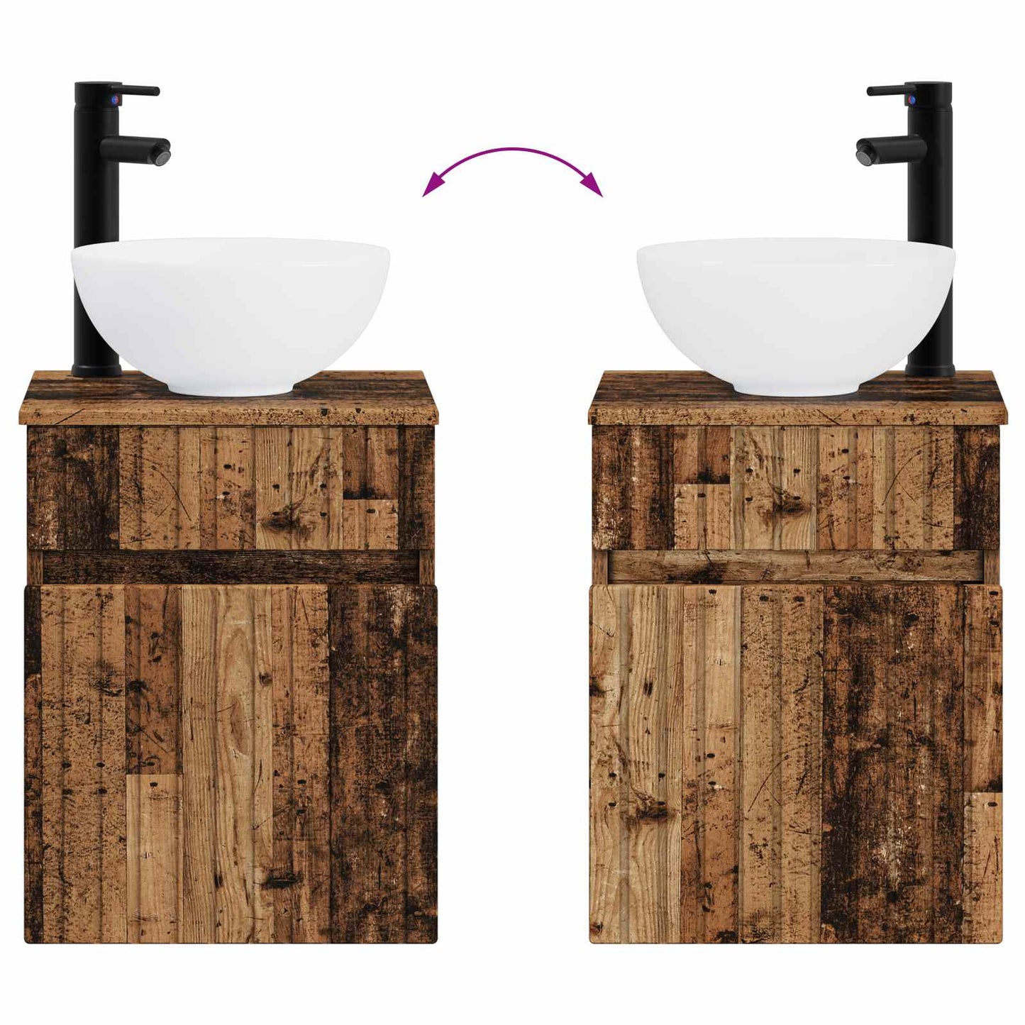 Bathroom Furniture Set 2 pcs Old Wood 33 x 34.5 x 100 cm