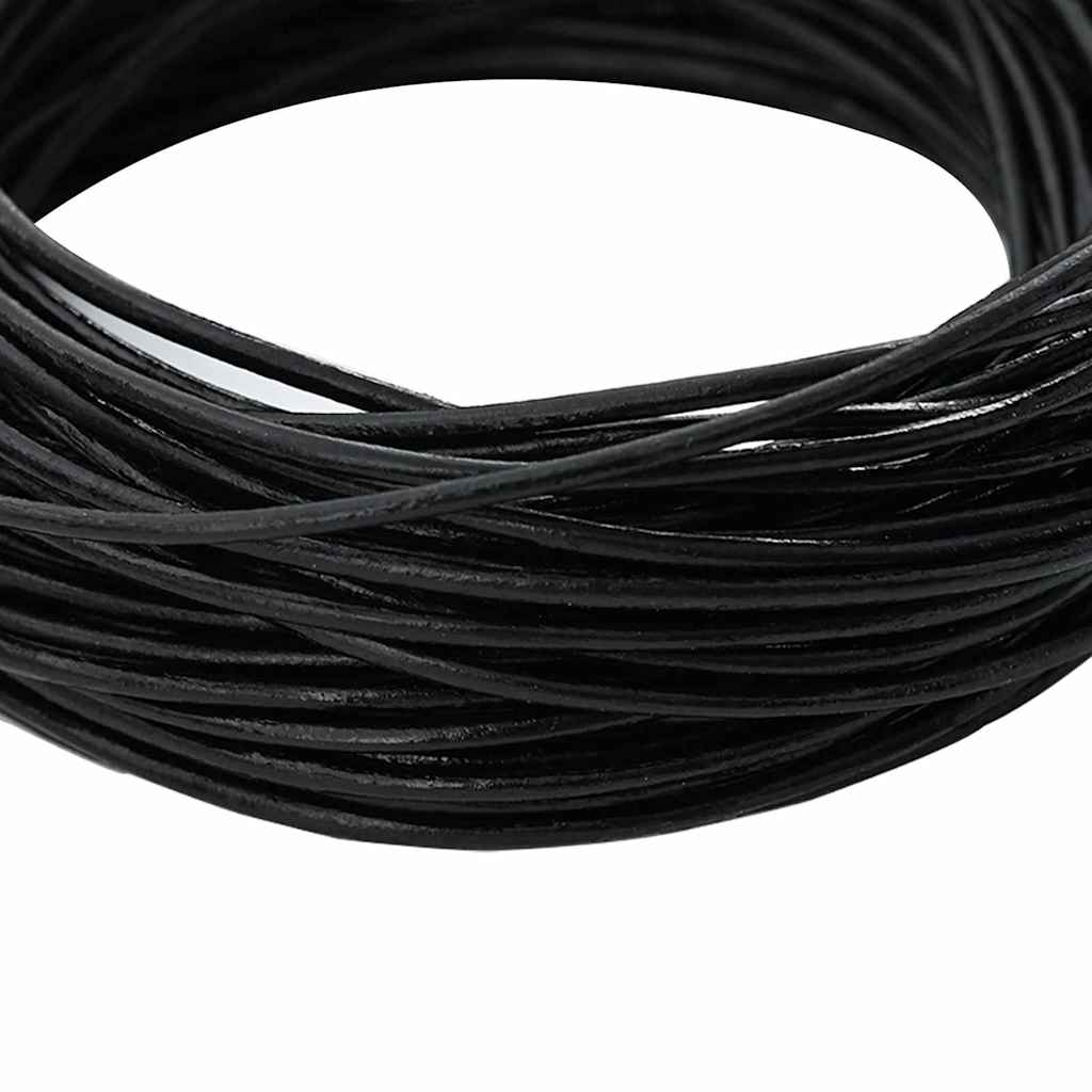 Leather Cord Black Ø2 mm x 50 m Leather