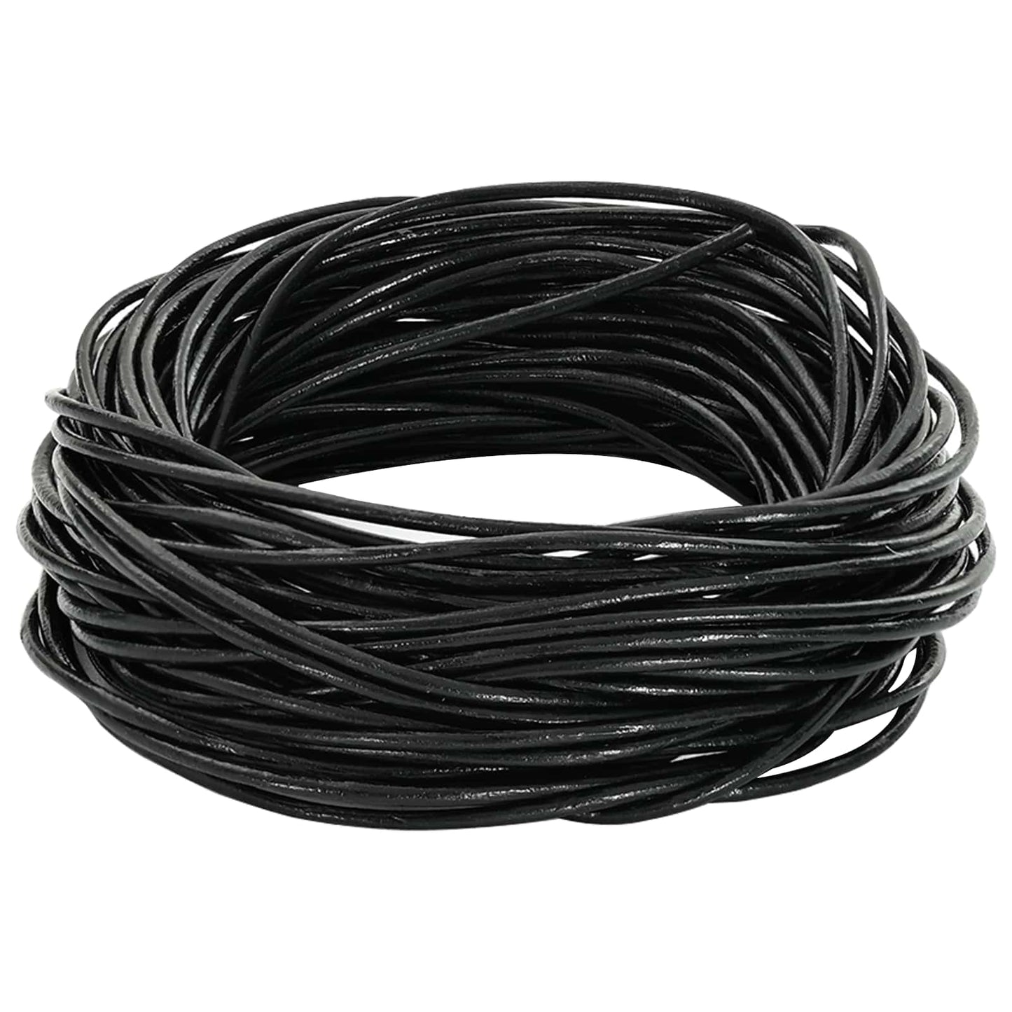Leather Cord Black Ø2 mm x 50 m Leather