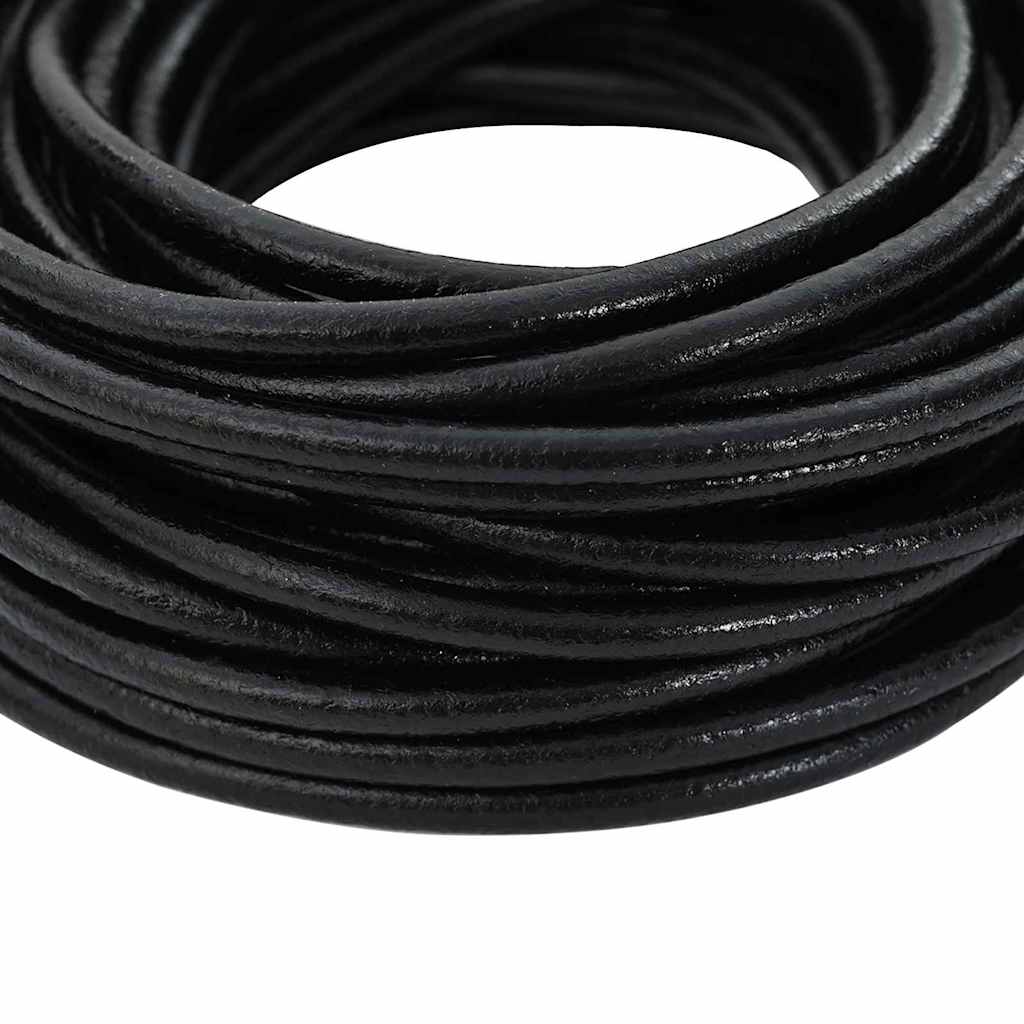 Leather Cord Black Ø4 mm x 50 m Leather