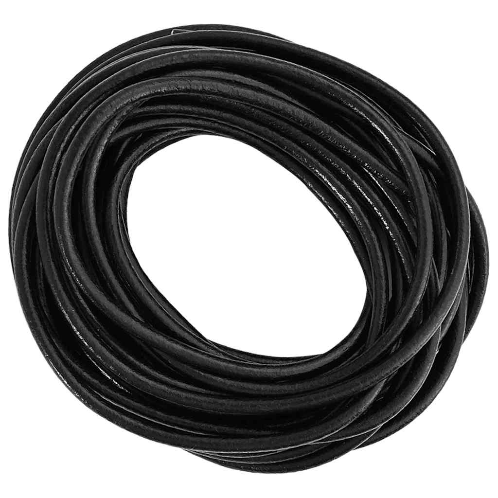 Leather Cord Black Ø4 mm x 50 m Leather