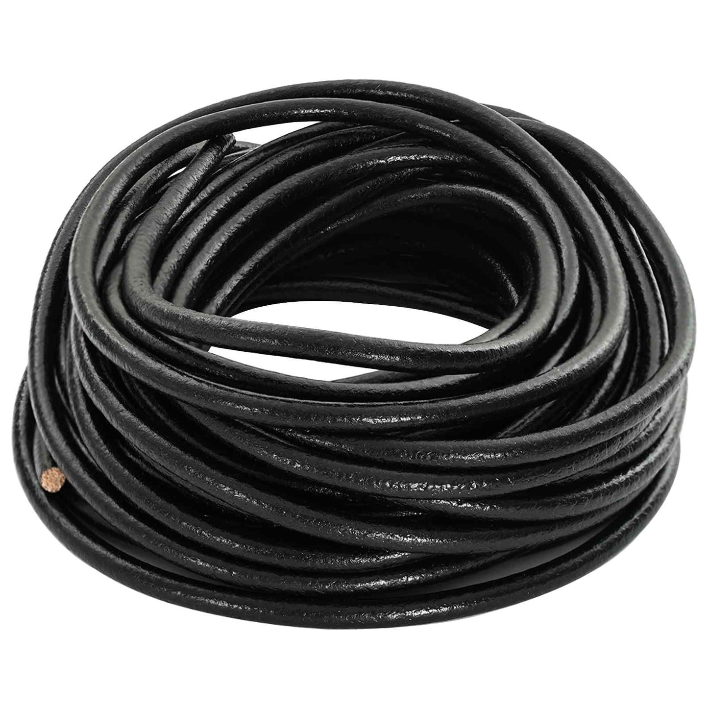 Leather Cord Black Ø5 mm x 50 m Leather