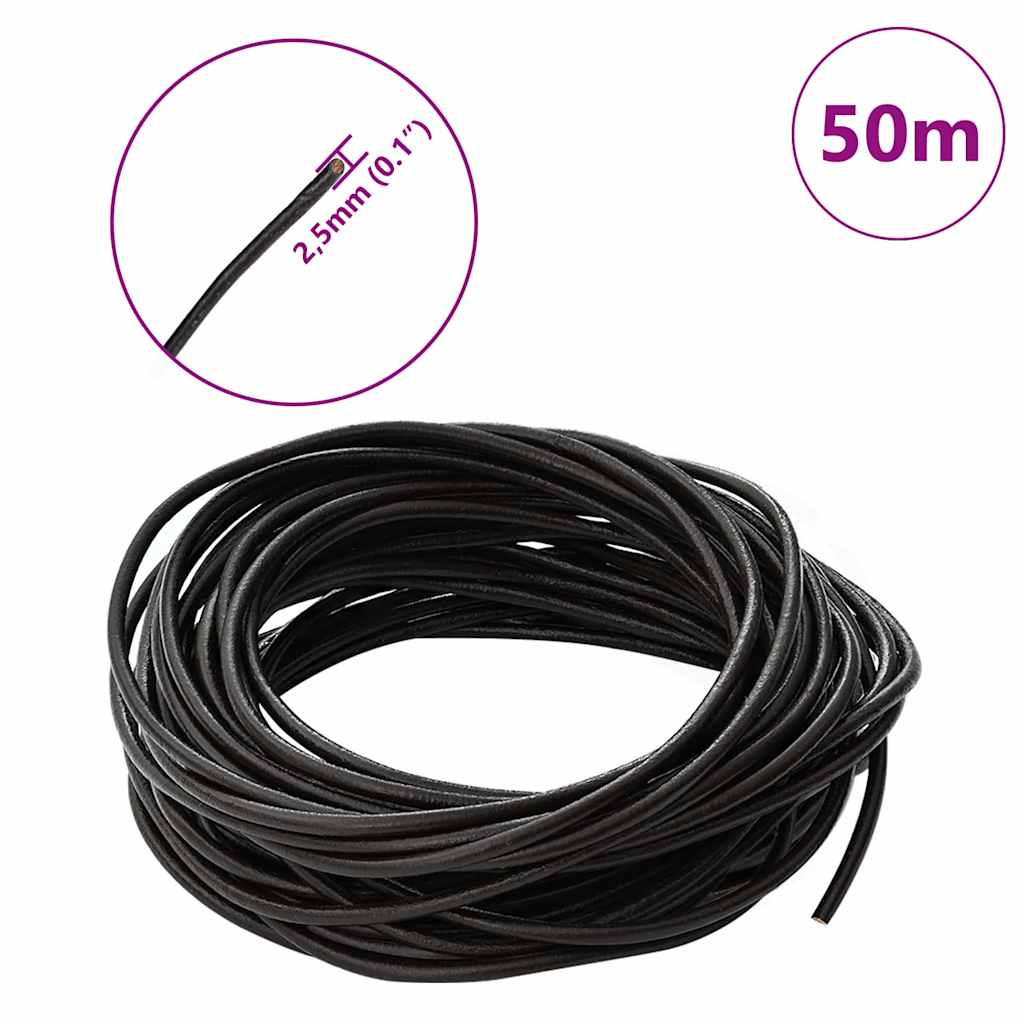 Leather Cord Dark Brown Ø2.5 mm x 50 m Leather