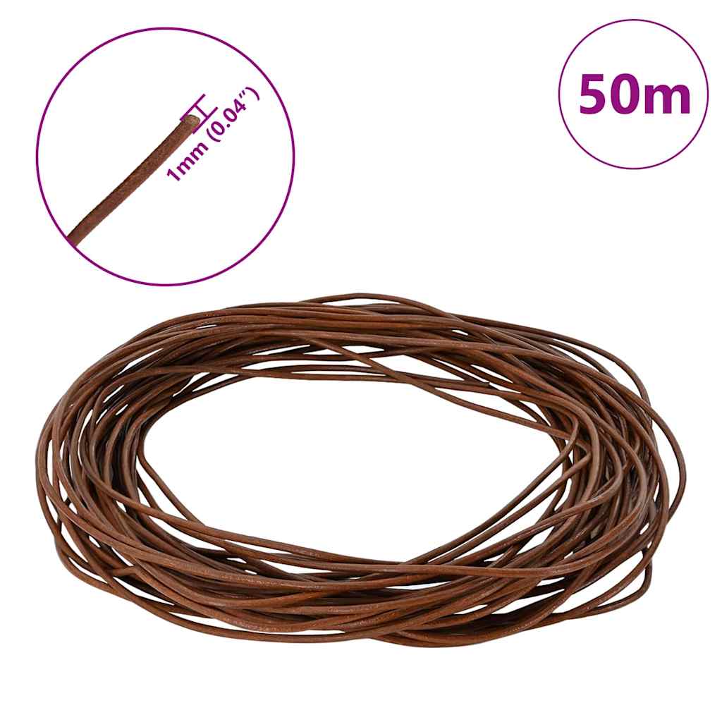 Leather Cord Light Brown Ø1 mm x 50 m Leather