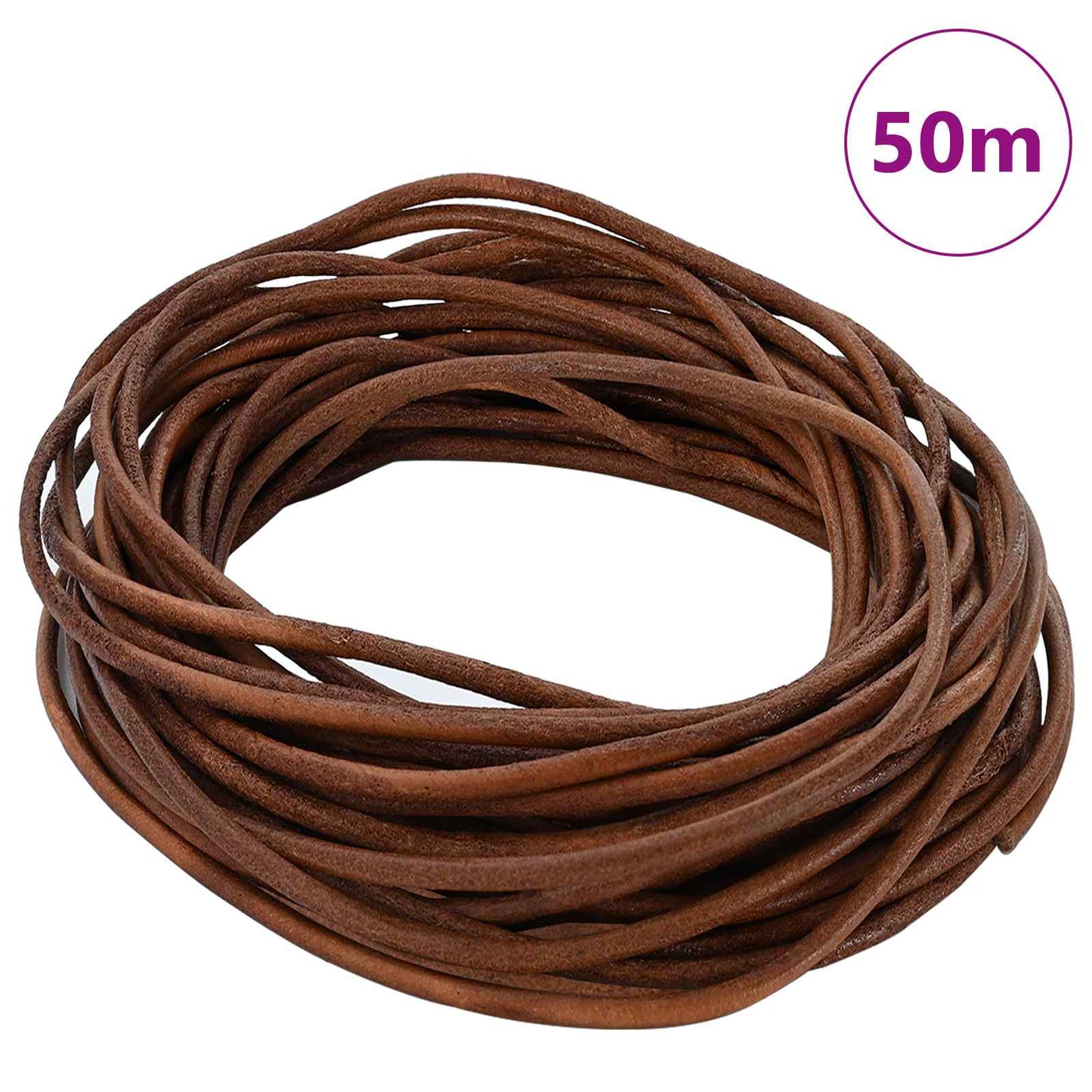 Leather Cord Light Brown Ø2.5 mm x 50 m Leather