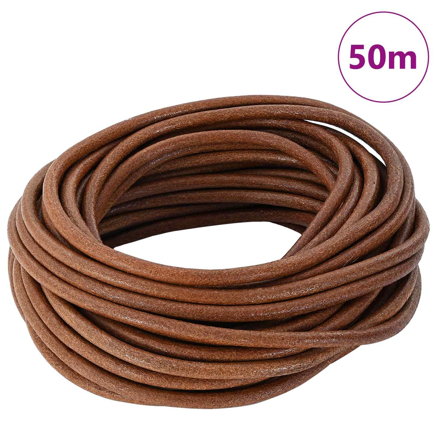 Leather Cord Light Brown Ø5 mm x 50 m Leather