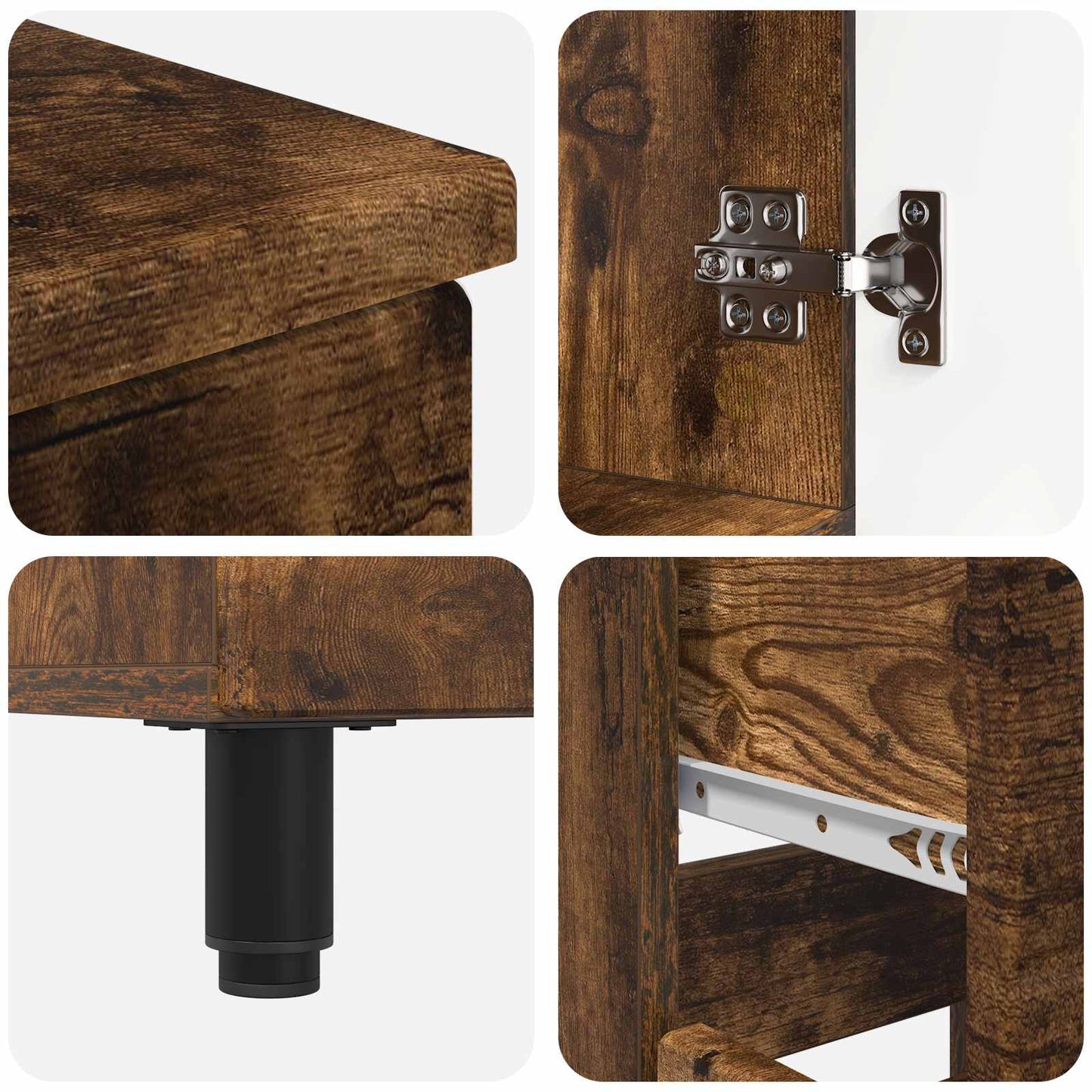 Bathroom Vanity Unit Smoked Oak 60 x 35 x 80 cm Engineered Wood