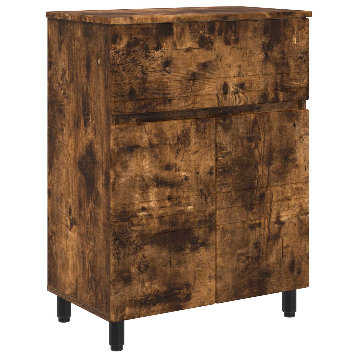 Bathroom Vanity Unit Smoked Oak 60 x 35 x 80 cm Engineered Wood