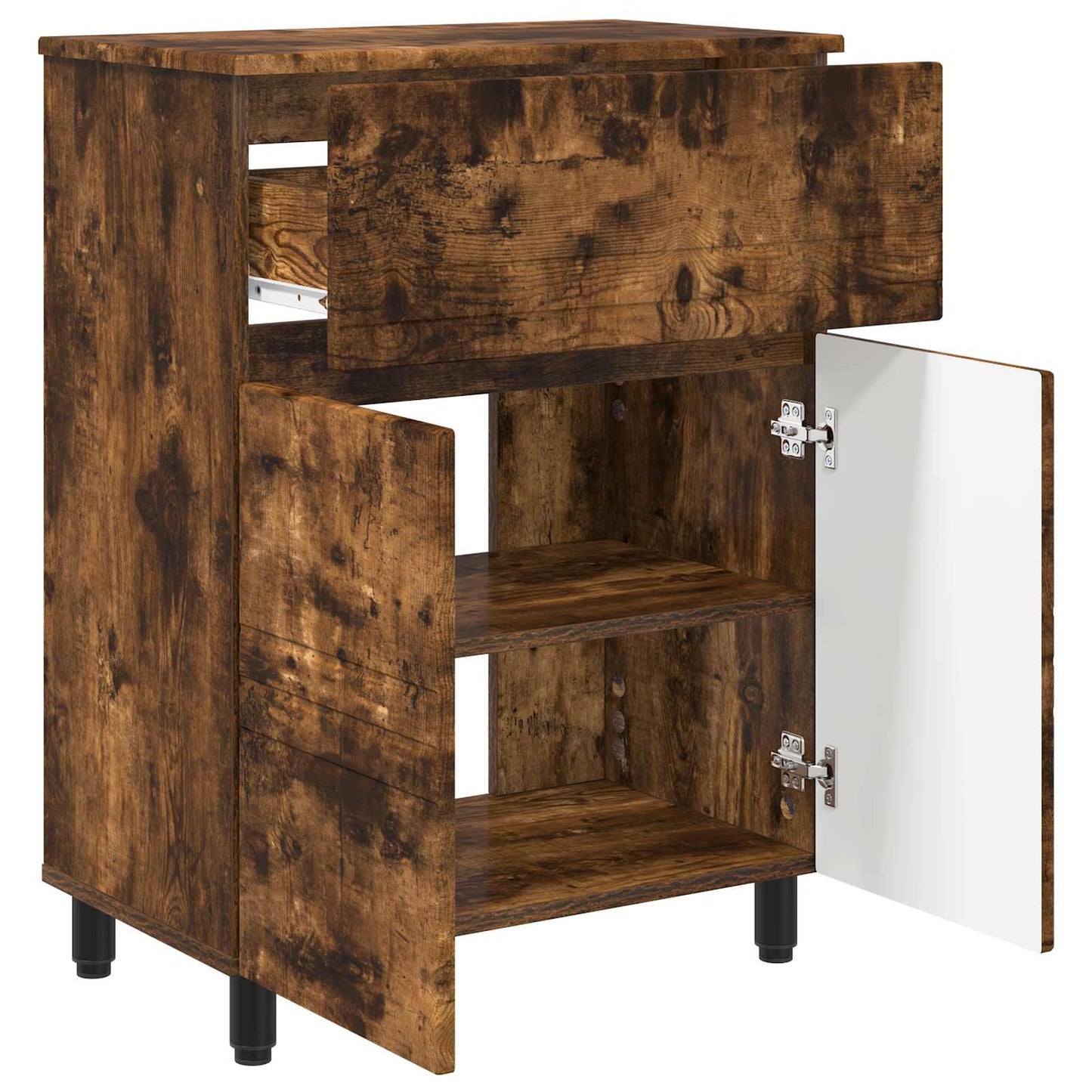 Bathroom Vanity Unit Smoked Oak 60 x 35 x 80 cm Engineered Wood