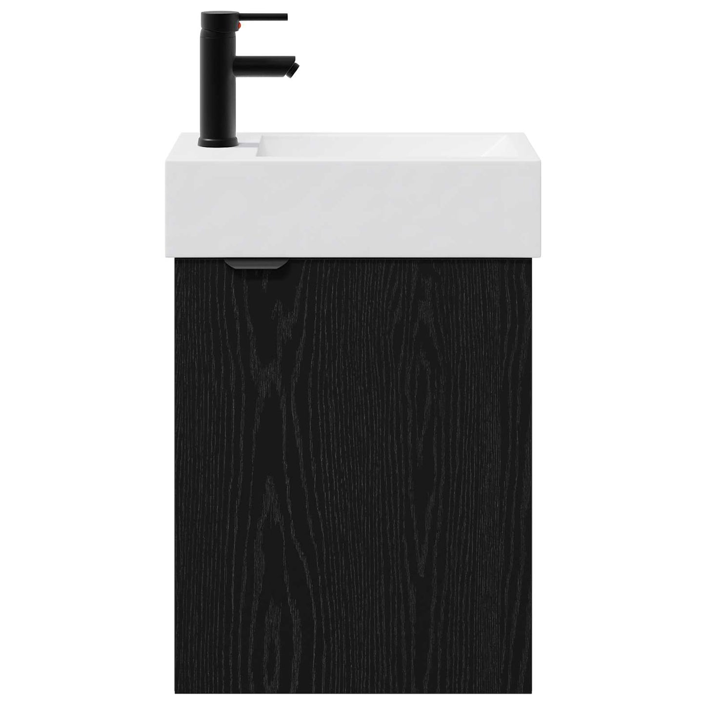 Bathroom Vanity Unit with Tap Black Oak 45.5 x 22.5 x 84 cm