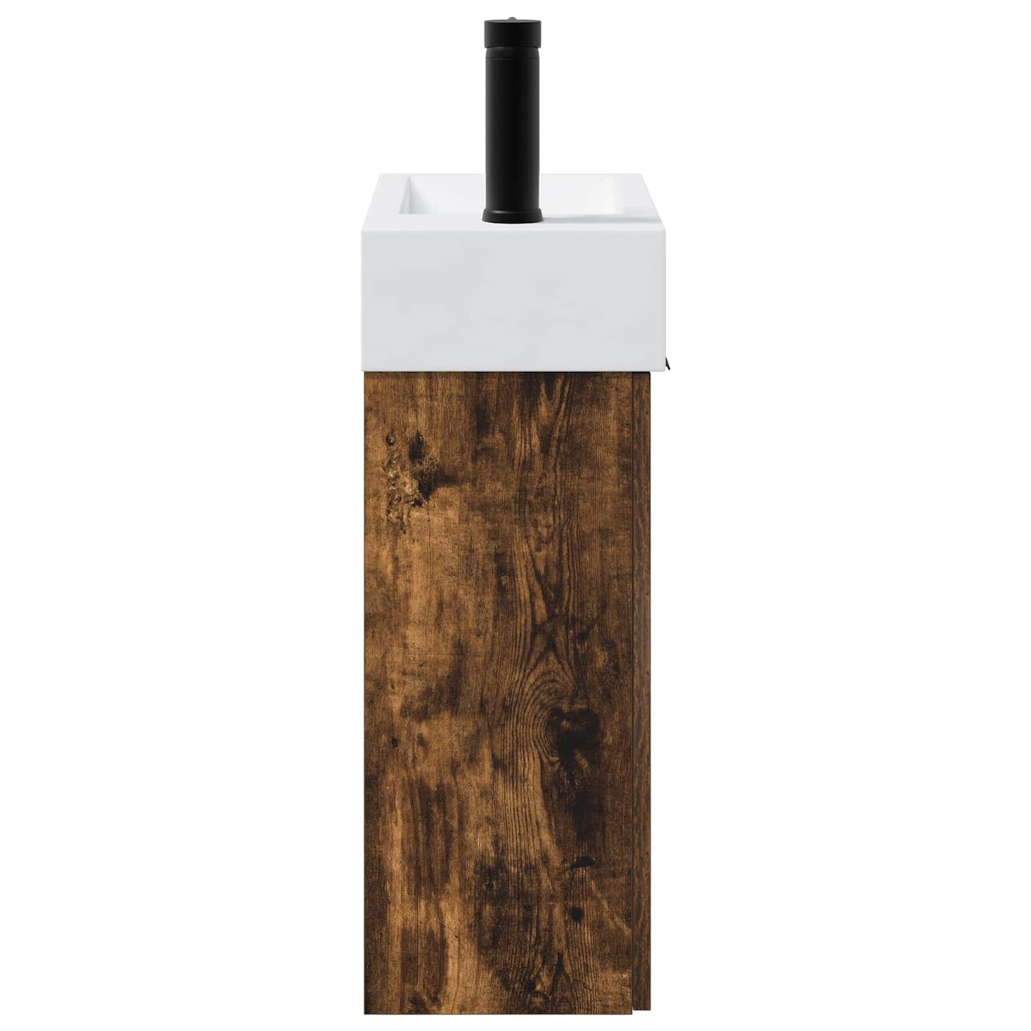 Bathroom Vanity Unit with Tap Smoked Oak 45.5 x 22.5 x 84 cm