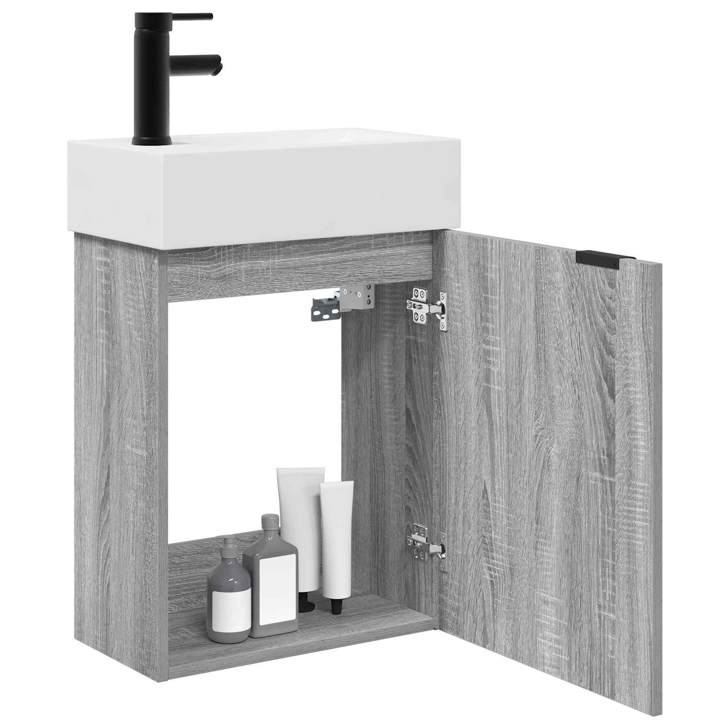 Bathroom Vanity Unit with Tap Grey Sonoma 45.5 x 22.5 x 84 cm