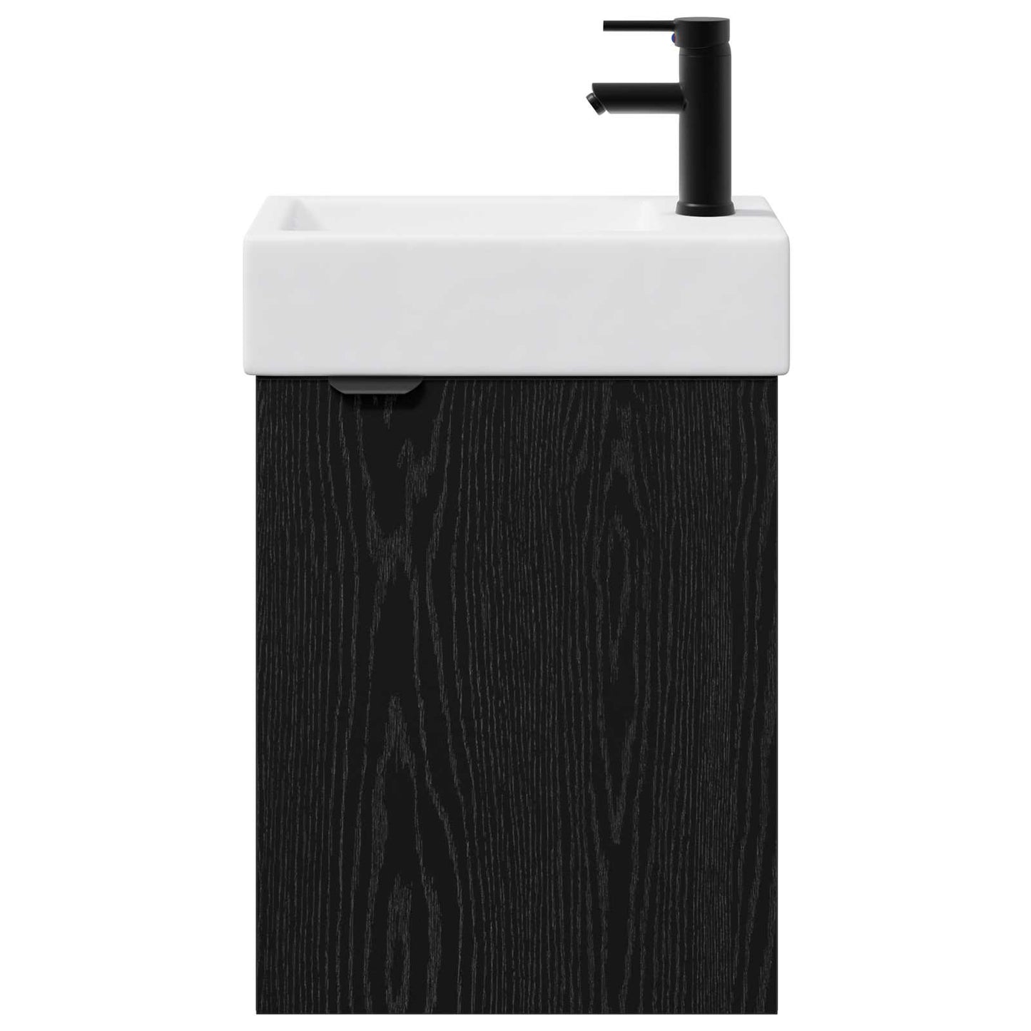 Bathroom Vanity Unit with Tap Black Oak 45.5 x 22.5 x 84 cm