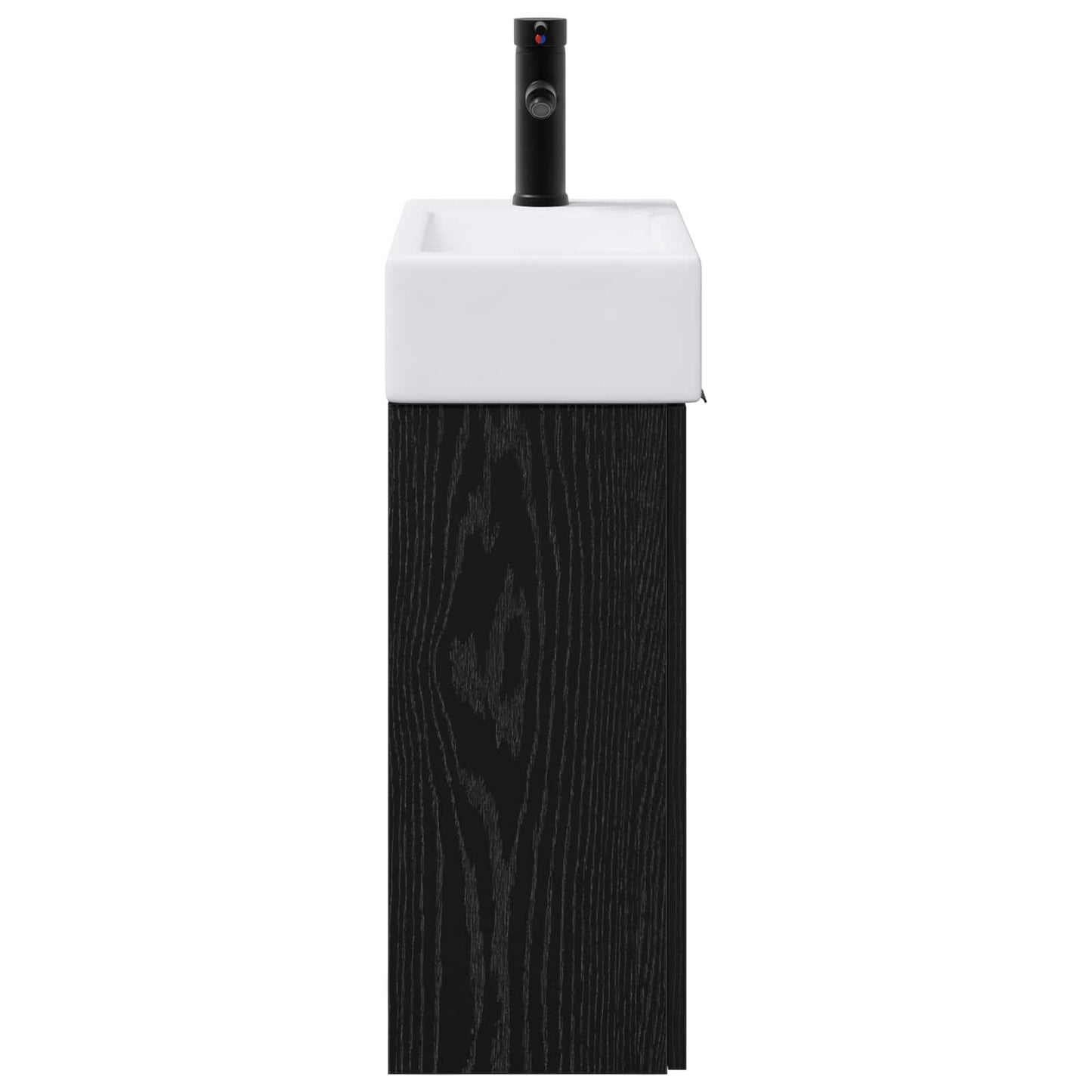 Bathroom Vanity Unit with Tap Black Oak 45.5 x 22.5 x 84 cm