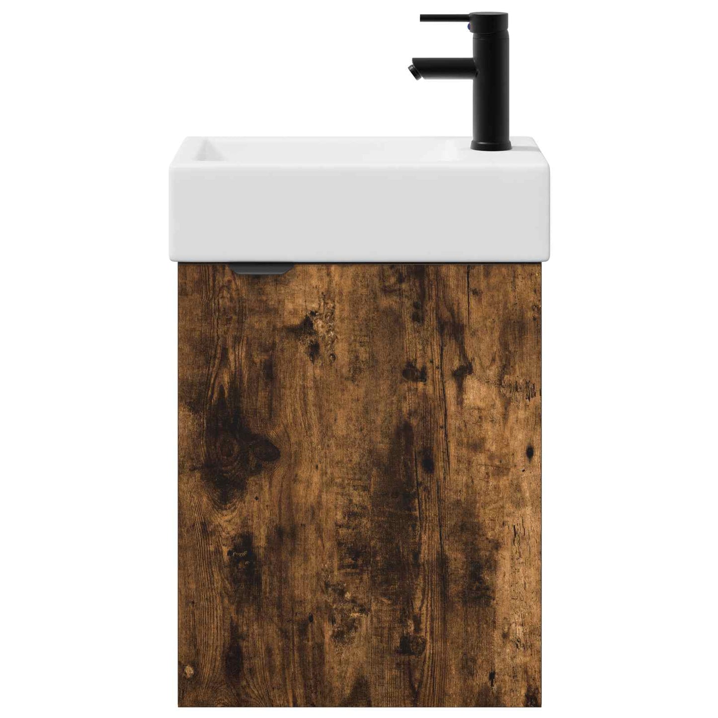 Bathroom Vanity Unit with Tap Smoked Oak 45.5 x 22.5 x 84 cm