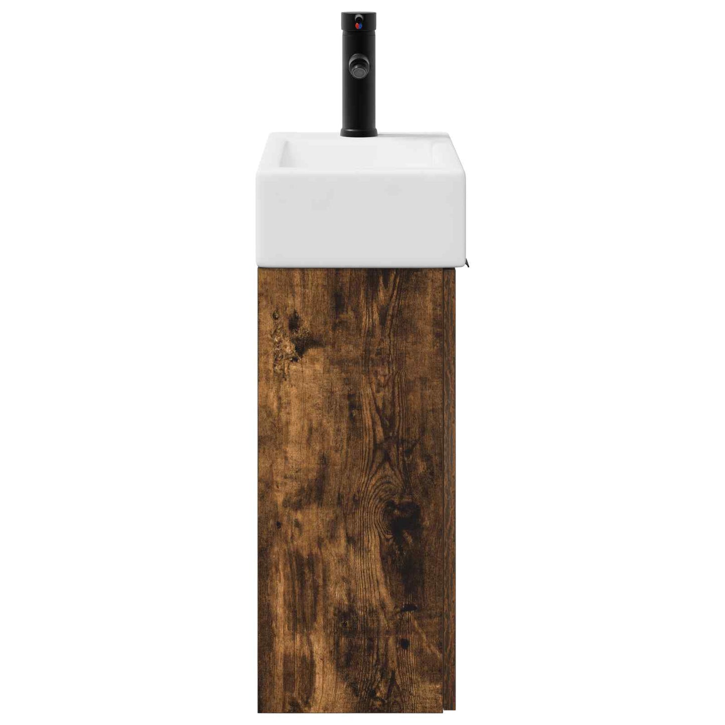 Bathroom Vanity Unit with Tap Smoked Oak 45.5 x 22.5 x 84 cm