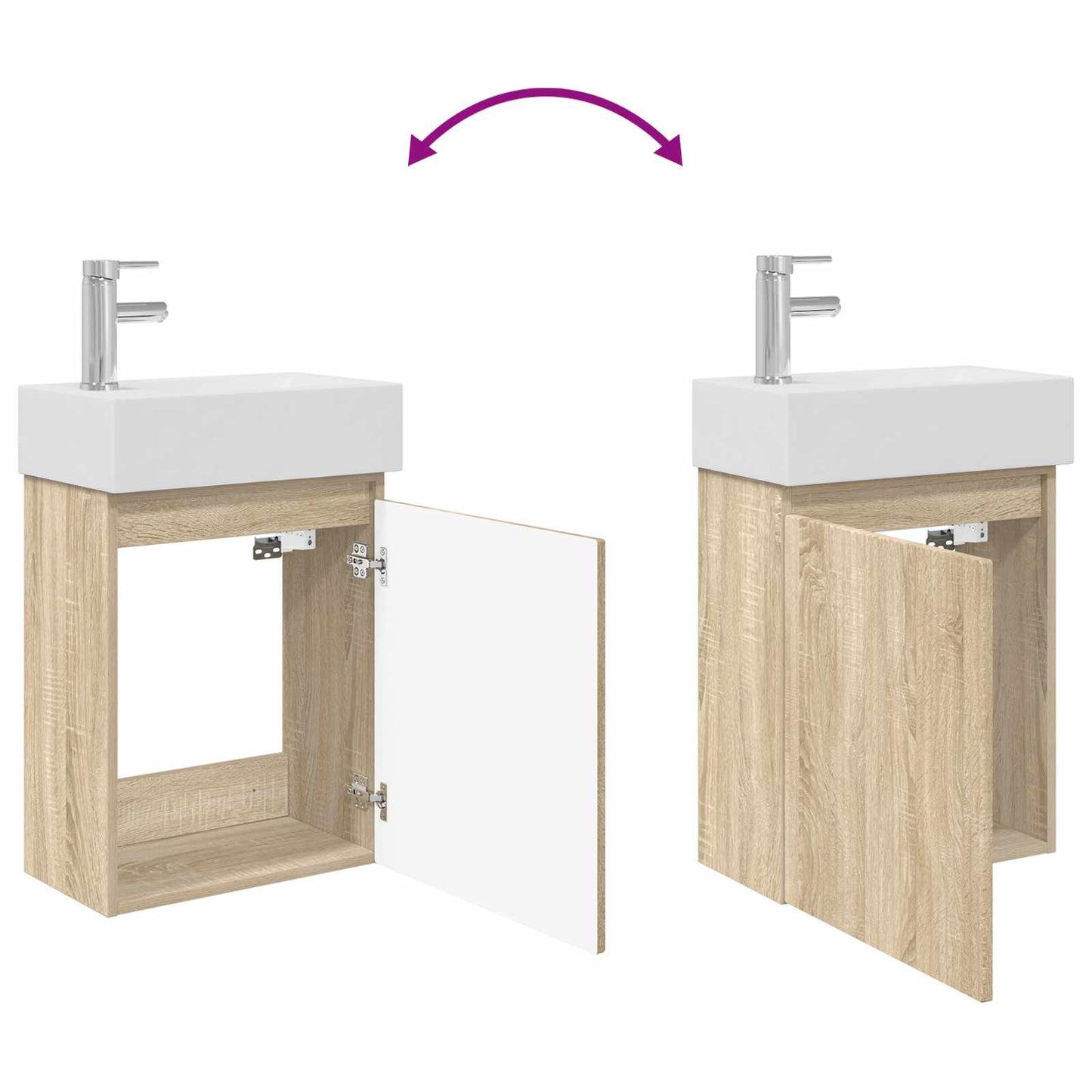 Bathroom Vanity Unit with Tap Sonoma Oak 45.5 x 22.5 x 84 cm