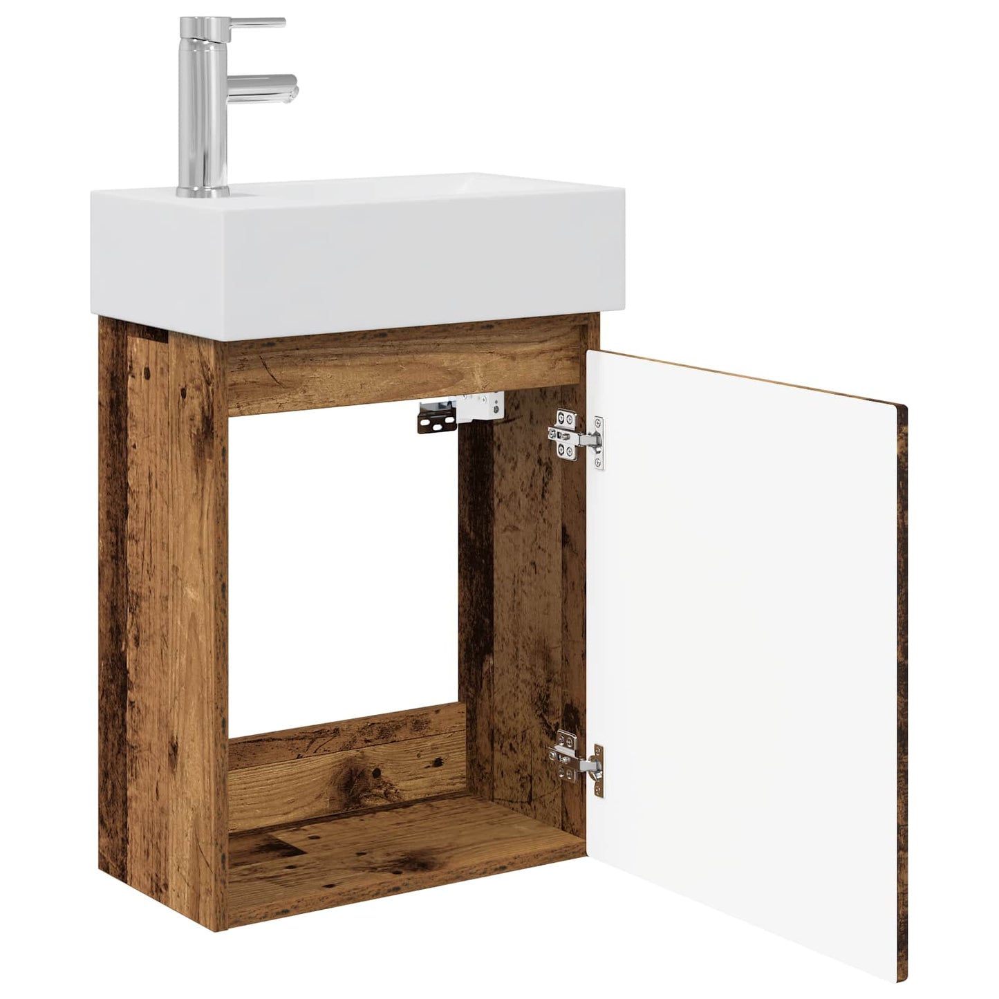 Bathroom Vanity Unit with Tap Old Wood 45.5 x 22.5 x 84 cm