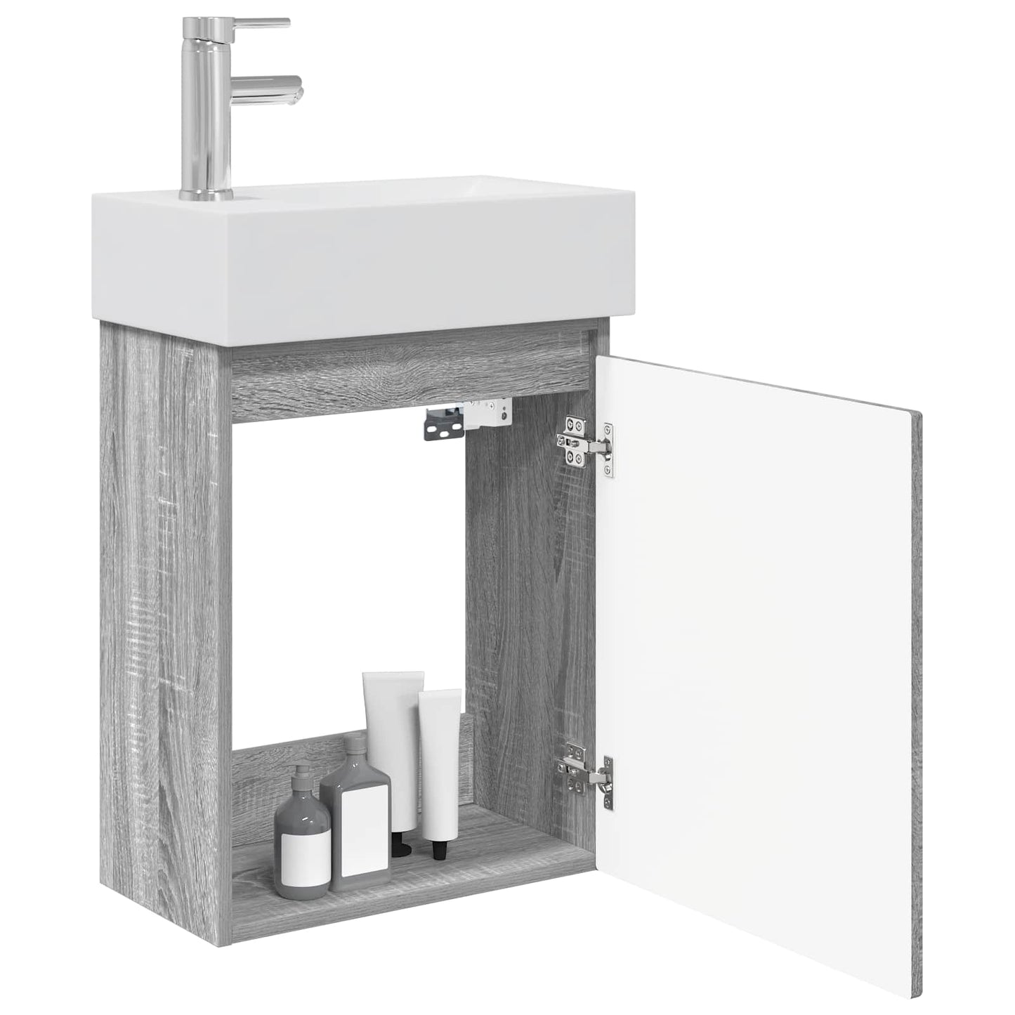 Bathroom Vanity Unit with Tap Grey Sonoma 45.5 x 22.5 x 84 cm