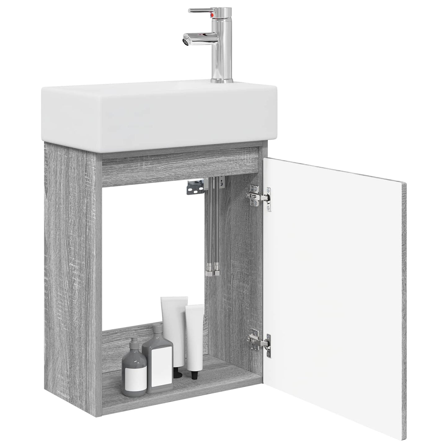 Bathroom Vanity Unit with Tap Grey Sonoma 45.5 x 22.5 x 84 cm