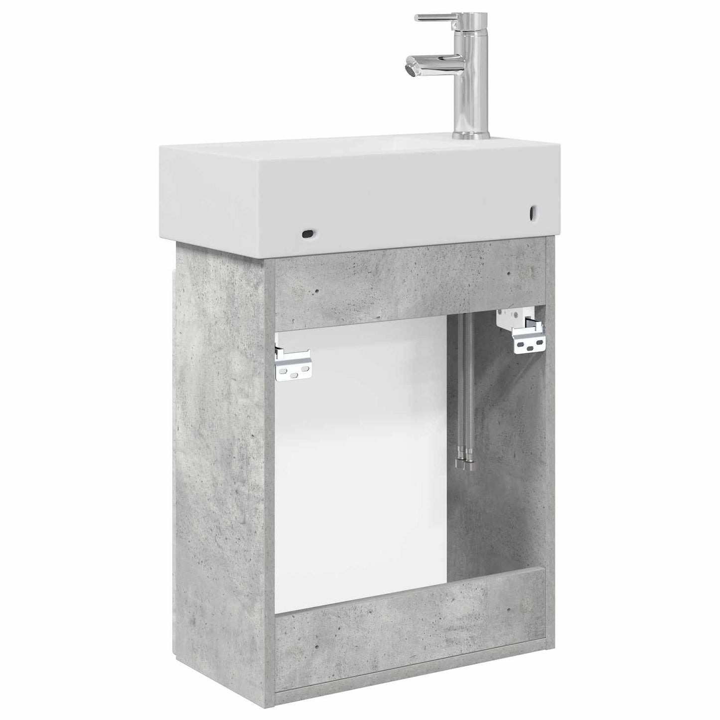 Bathroom Vanity Unit with Tap Concrete Grey 45.5 x 25.5 x 84 cm