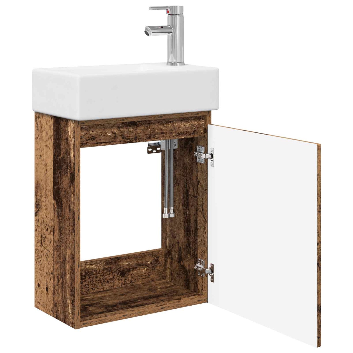 Bathroom Vanity Unit with Tap Old Wood 45.5 x 25.5 x 84 cm
