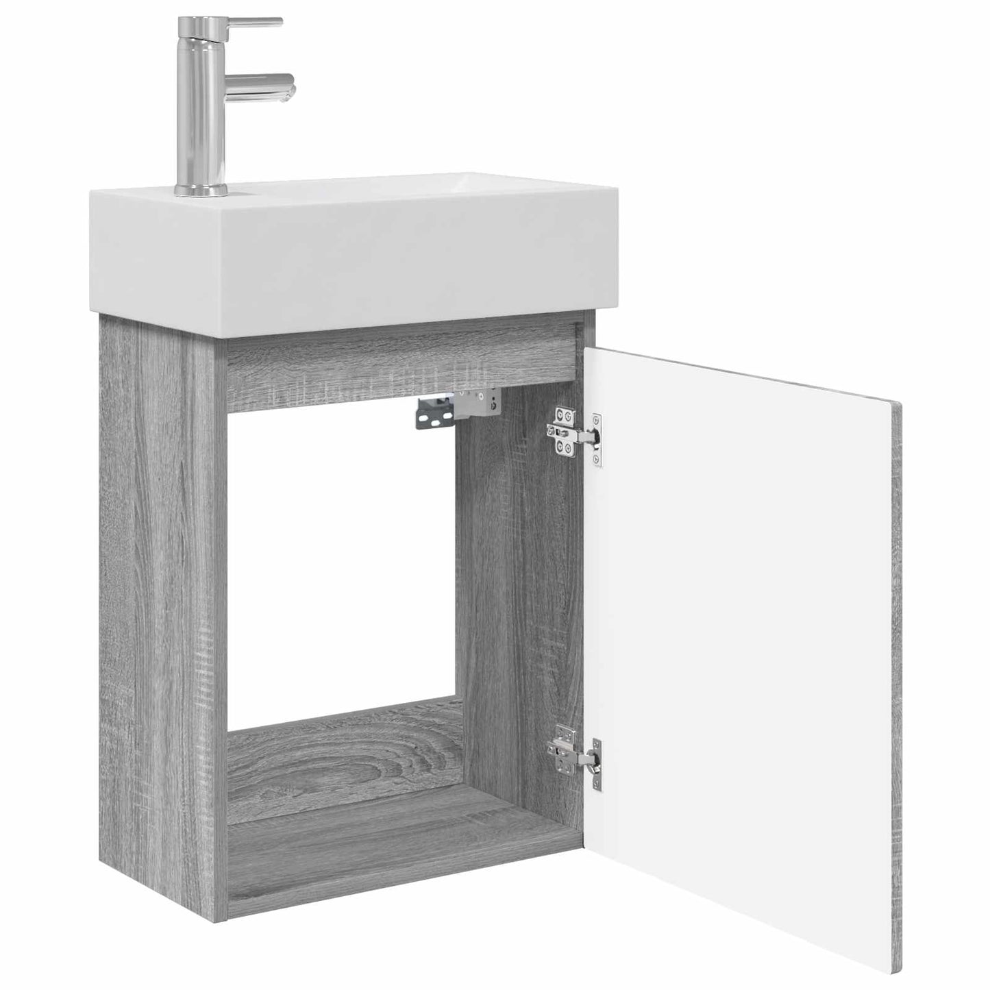 Bathroom Vanity Unit with Tap Grey Sonoma 45.5 x 22.5 x 84 cm