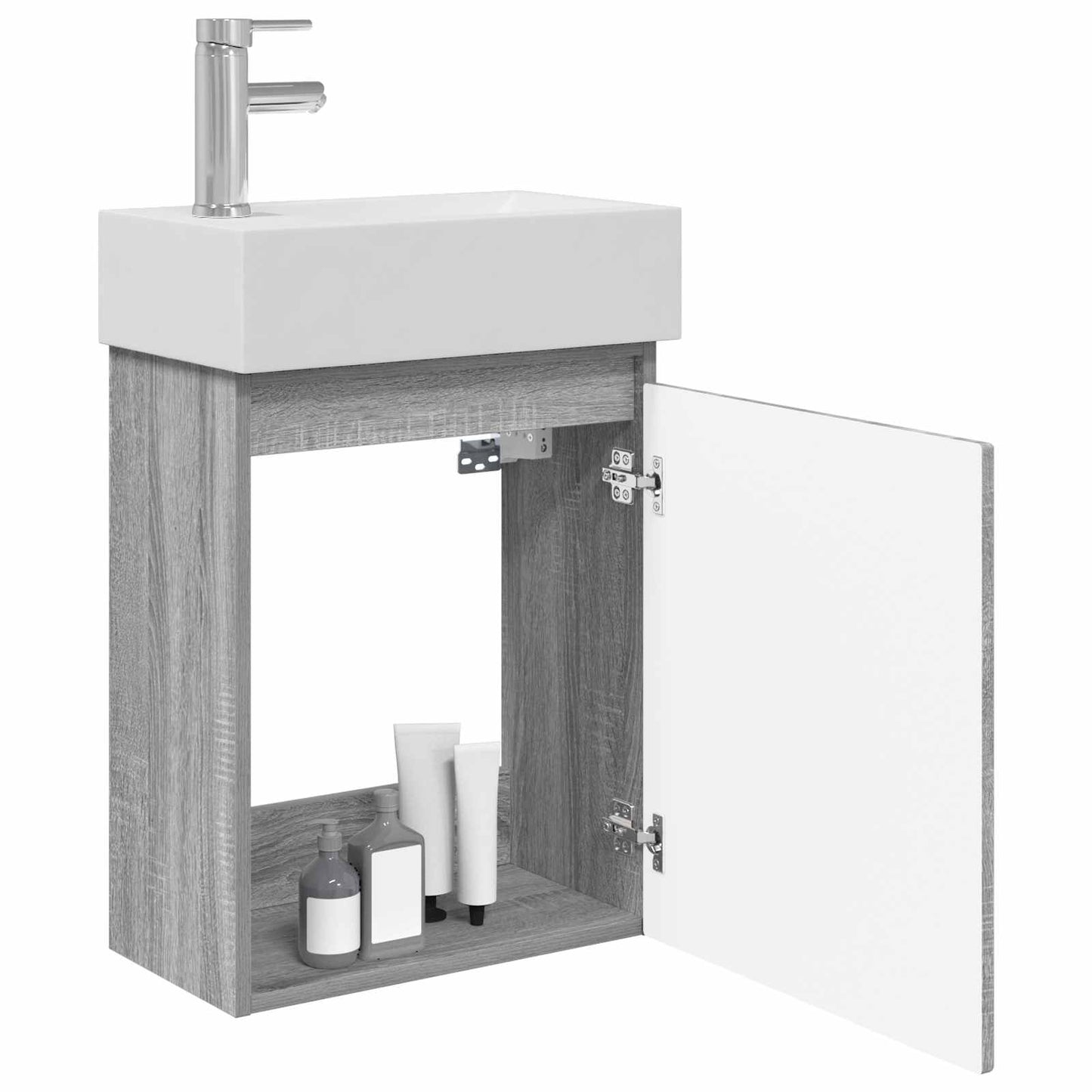 Bathroom Vanity Unit with Tap Grey Sonoma 45.5 x 22.5 x 84 cm