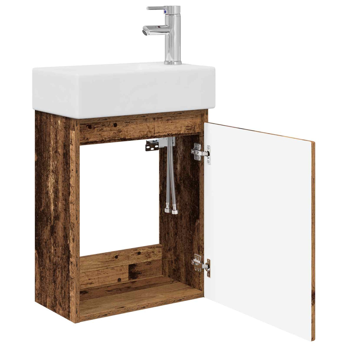 Bathroom Vanity Unit with Tap Old Wood 45.5 x 22.5 x 84 cm