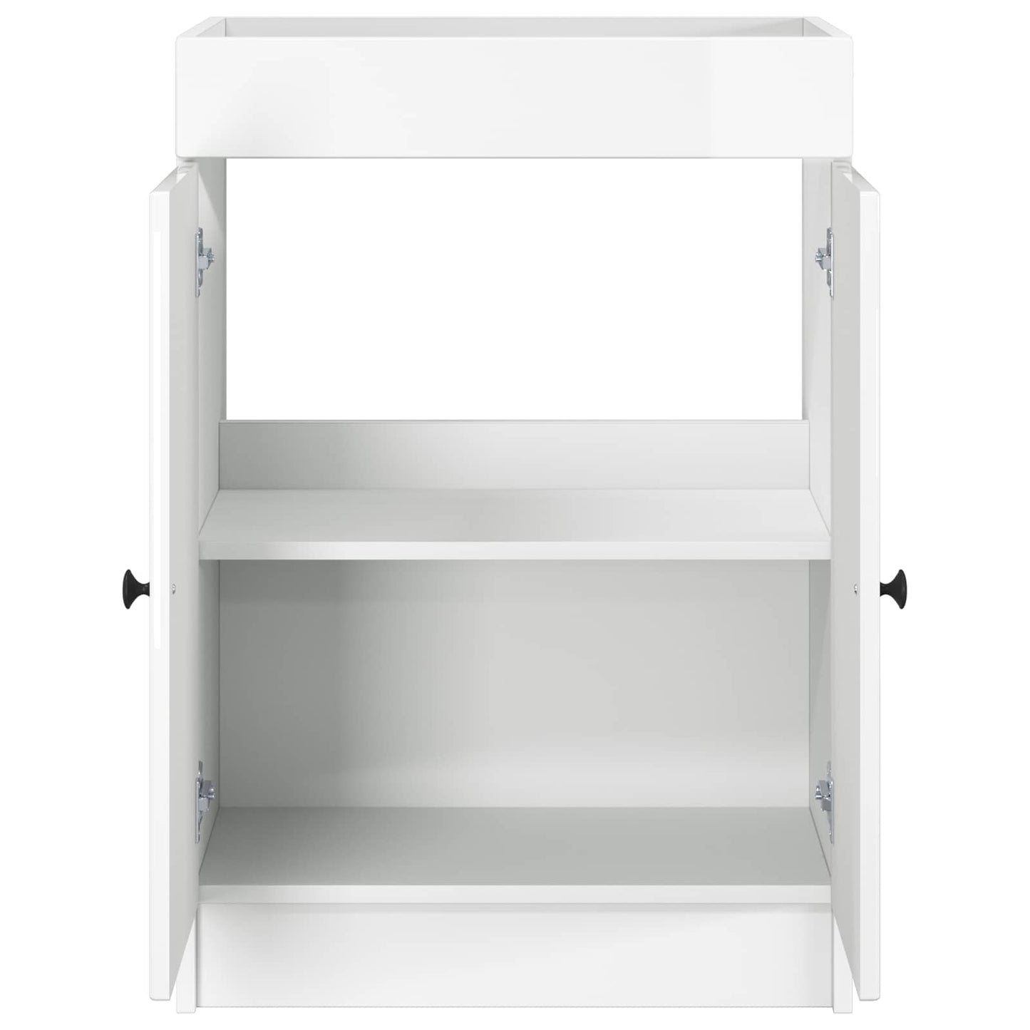 Bathroom under Sink Cabinet High Gloss White 56 x 37.5 x 81 cm