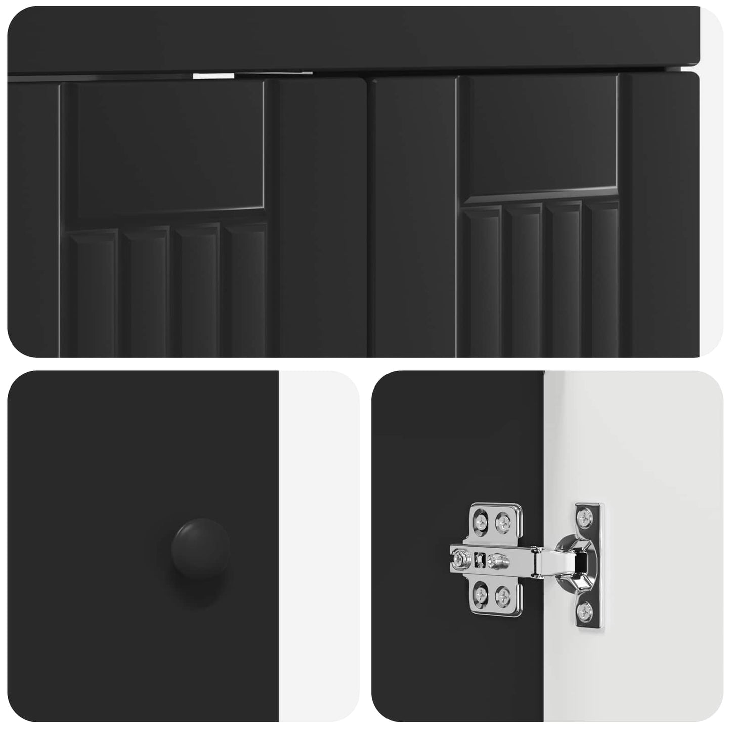 Bathroom under Sink Cabinet Black 56 x 37.5 x 81 cm