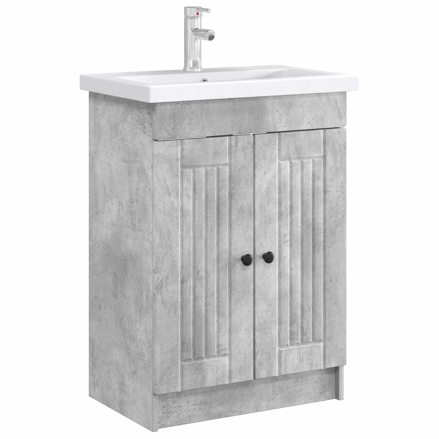 Bathroom under Sink Cabinet Concrete Grey 56 x 37.5 x 81 cm
