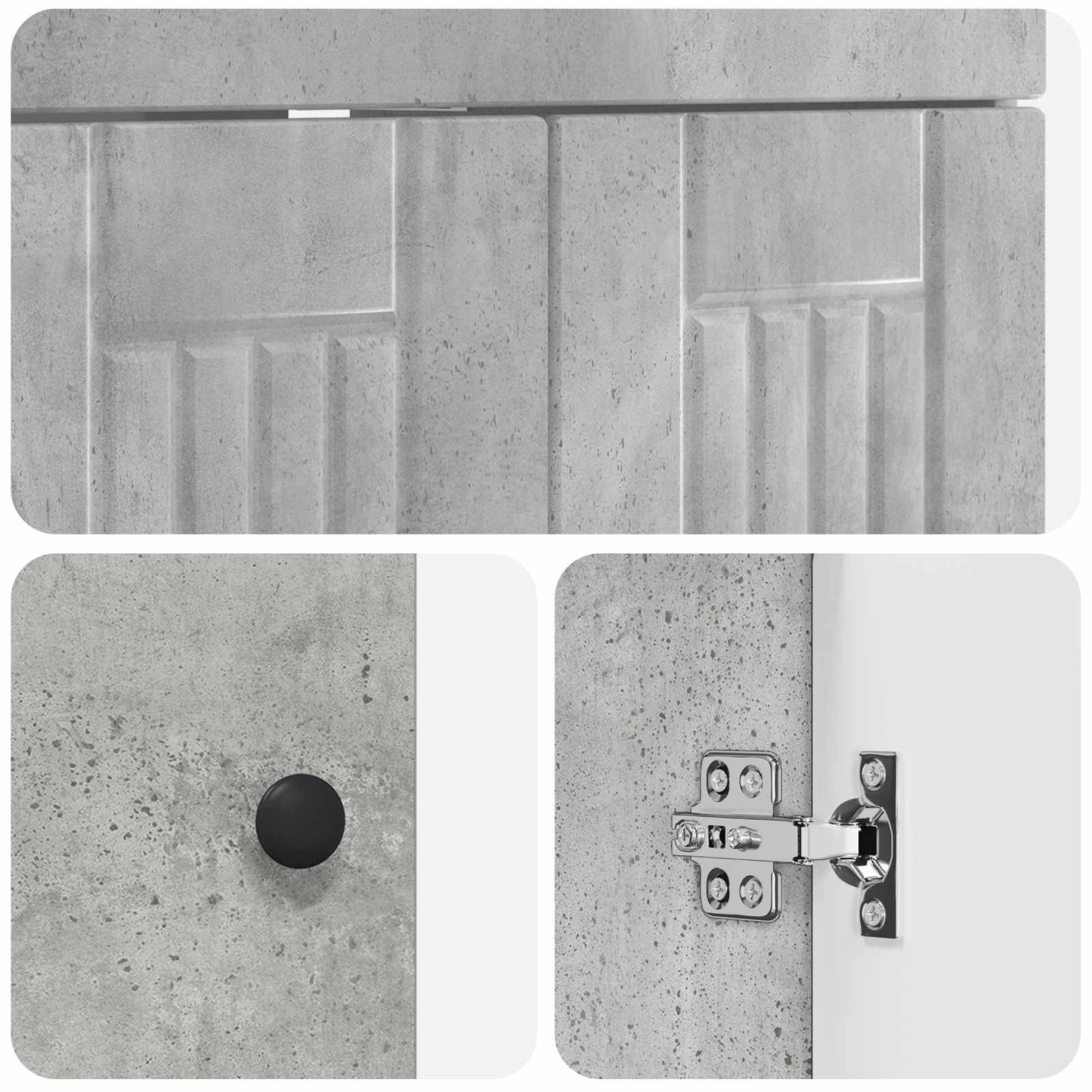 Bathroom under Sink Cabinet Concrete Grey 78.5 x 37.5 x 81 cm