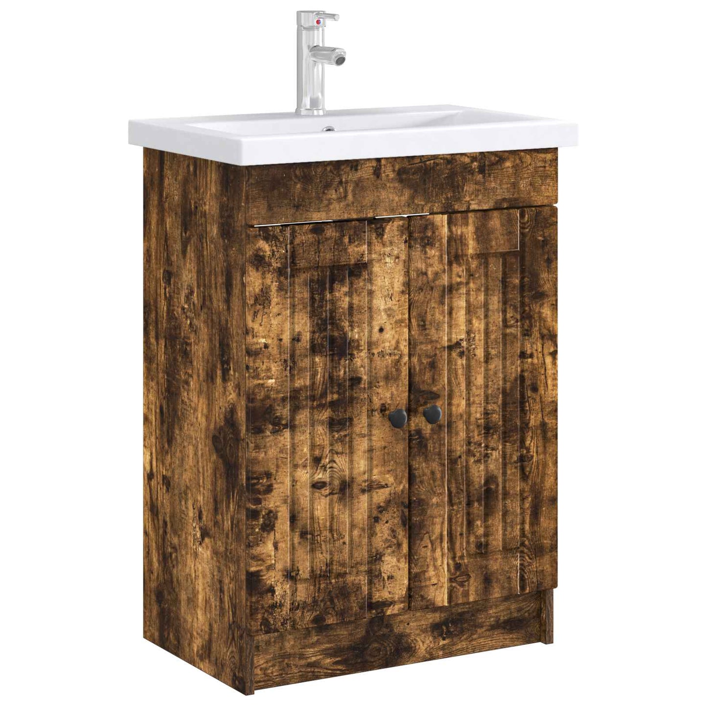 Bathroom under Sink Cabinet Smoked Oak 78.5 x 37.5 x 81 cm