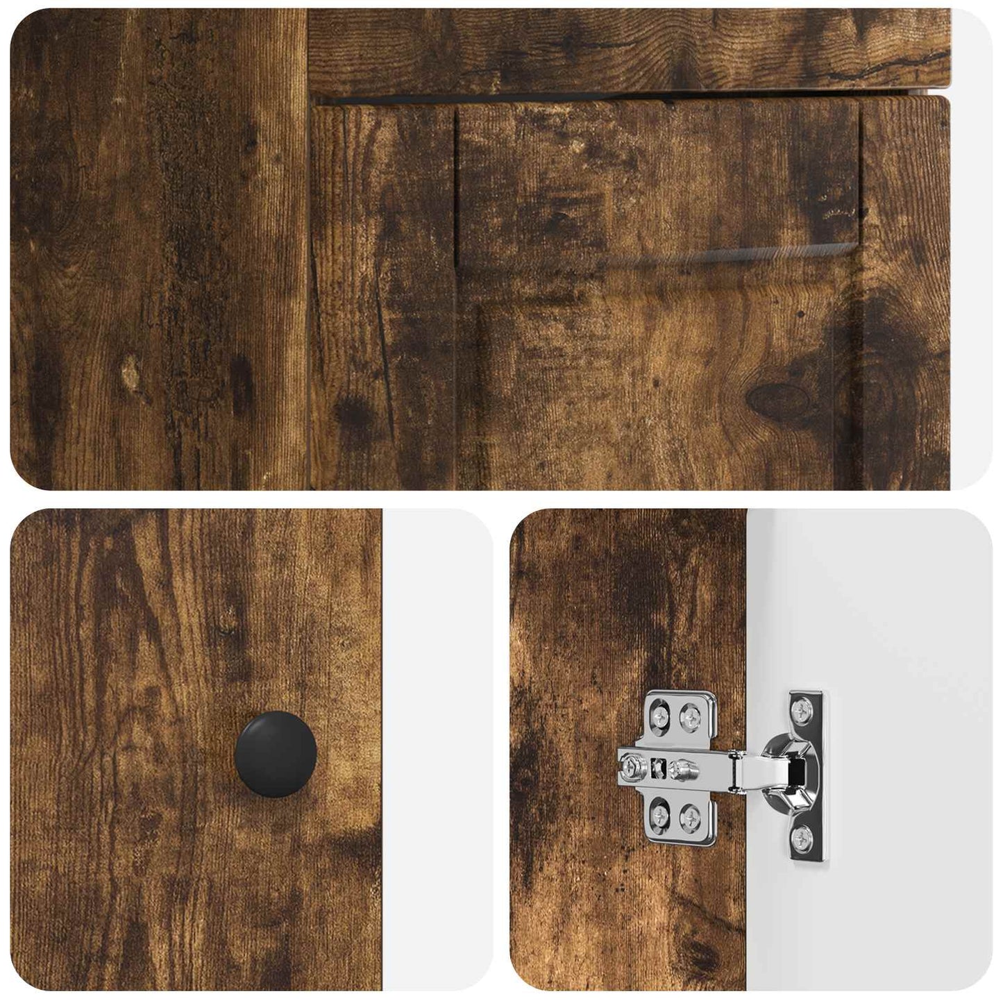 Bathroom Vanity with Sink Smoked Oak 42 x 40 x 84.5 cm